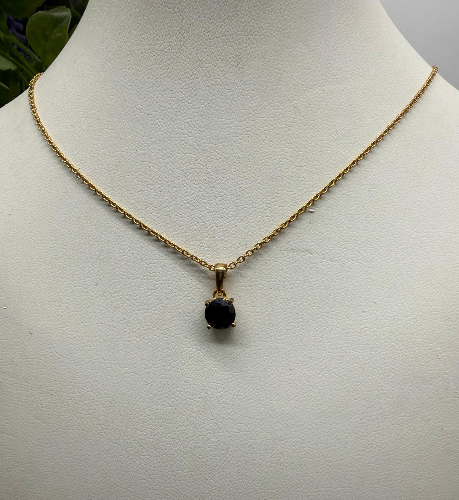 Black Onyx Round Pendant in 18K Gold Vermeil – Protection, Grounding & Inner Strength Crystal Wellness