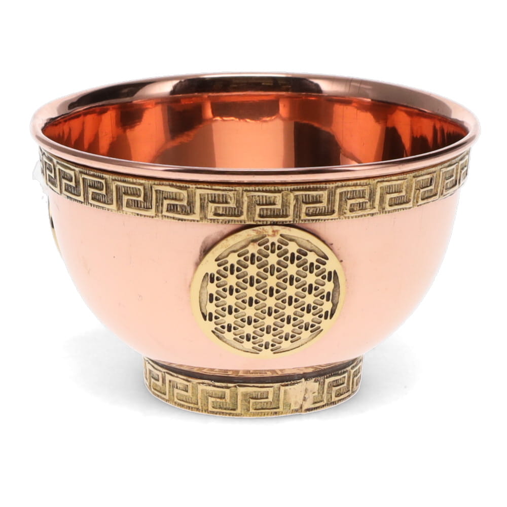 Copper Offering Bowl – Flower of Life (5cm x 8cm) - Harmony, Unity & Divine Order Crystal Wellness