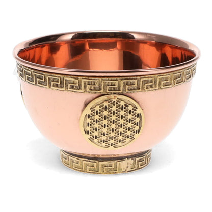 Copper Offering Bowl – Flower of Life (5cm x 8cm) - Harmony, Unity & Divine Order Crystal Wellness