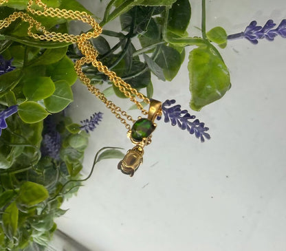 Celestial Shadow — Chalama Black Opal Pendant (18K Gold Vermeil) Crystal Wellness