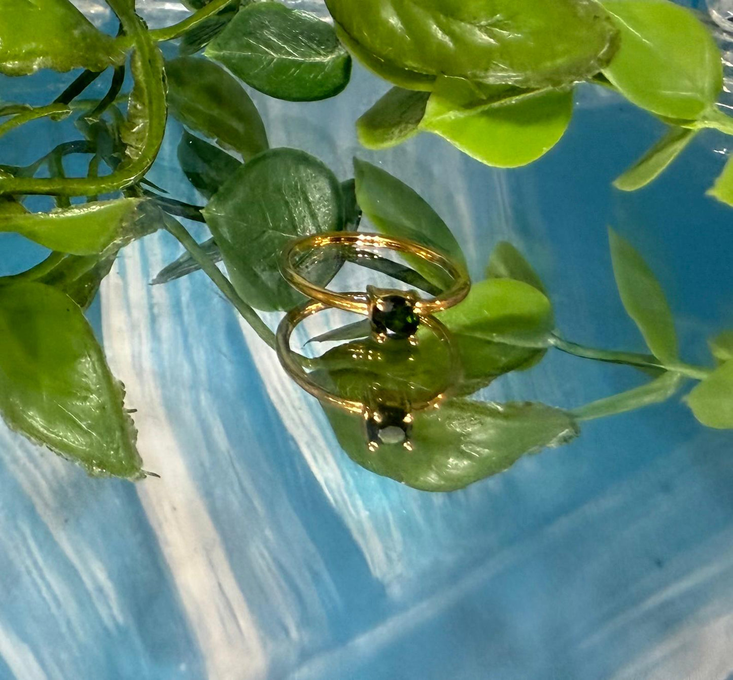 Chrome Diopside Solitaire Ring in 18ct Gold Vermeil – Size 5 (Stone of Healing, Abundance, and Heart Awakening) Crystal Wellness
