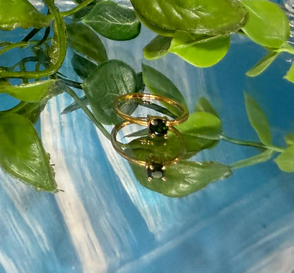 Chrome Diopside Solitaire Ring in 18ct Gold Vermeil – Size 5 (Stone of Healing, Abundance, and Heart Awakening) Crystal Wellness
