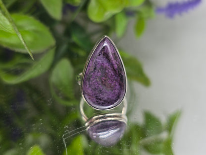 Sugilite Ring Size 5 23x14mm (Stone of Divine Protection & Spiritual Awakening) Crystal Wellness