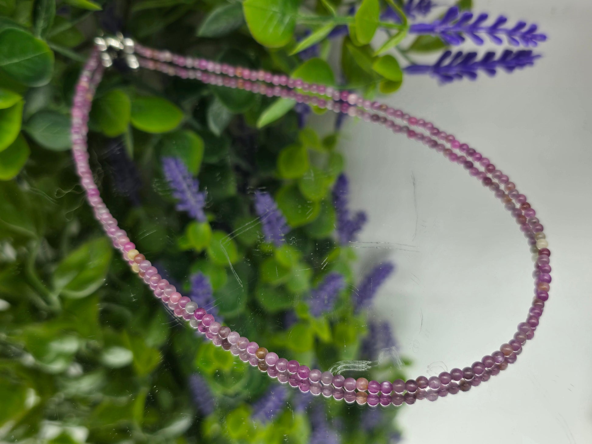 Natural Ruby 3mm Beads 925 Sterling Silver Necklace - Stone of Passion, Vitality & Courage Crystal Wellness