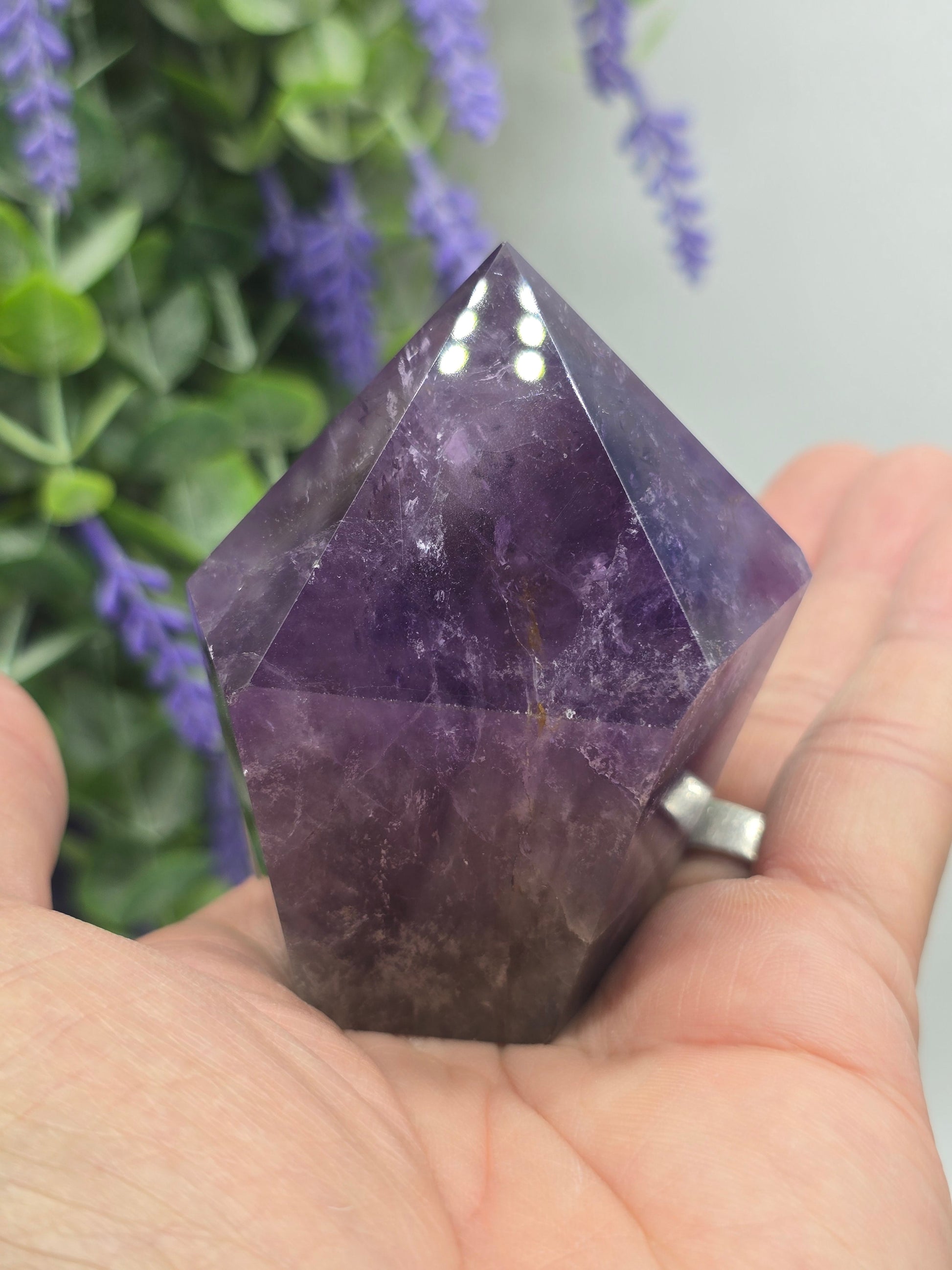 High-Grade Brazilian Amethyst Freeform Generator Point Crystal Wellness