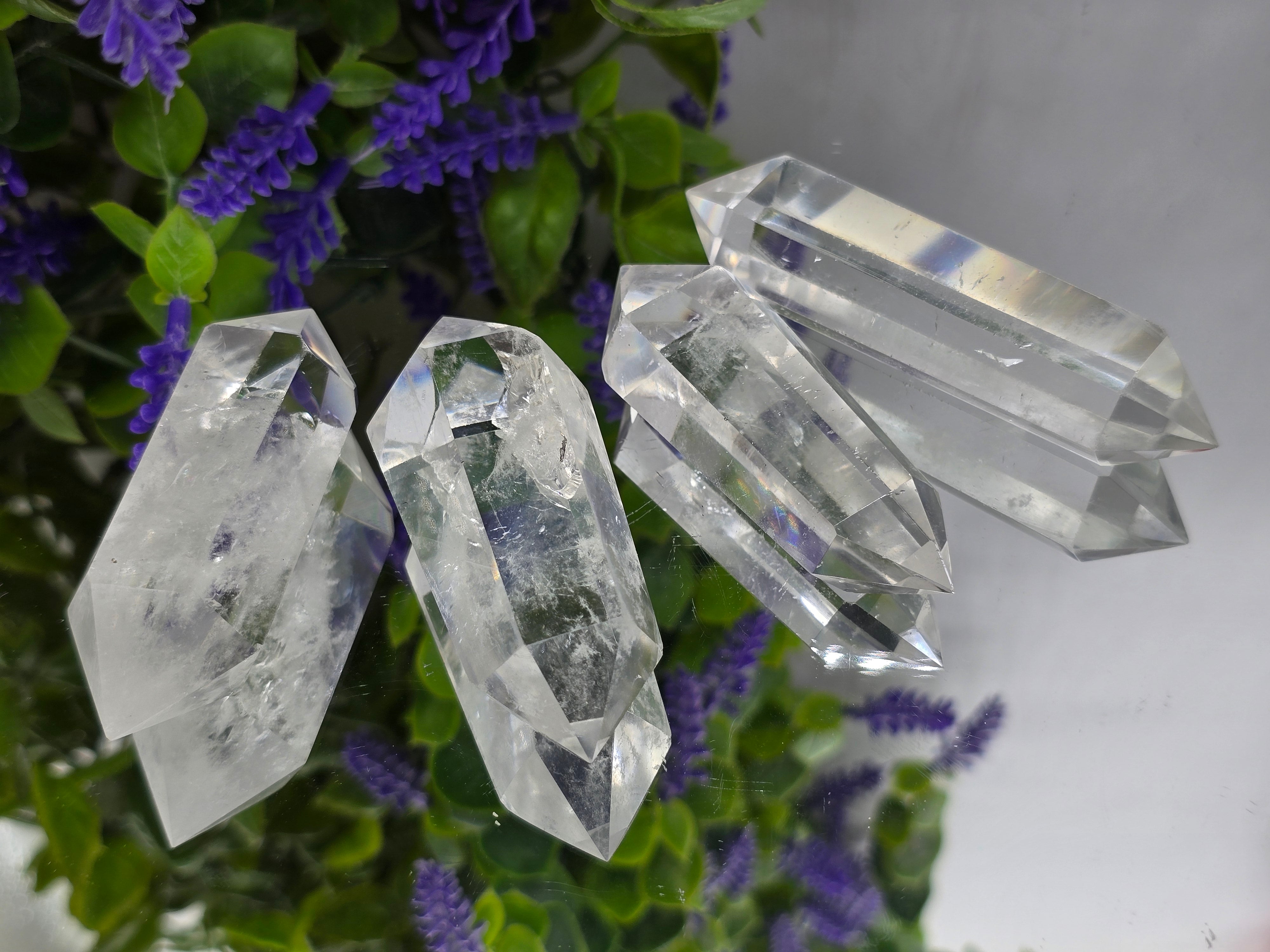 Premium Brazilian Clear Quartz Double-Terminated Crystal Point | High-Grade Polished Quartz Wand | Stone of Clarity, Amplification & Divine Light Crystal Wellness