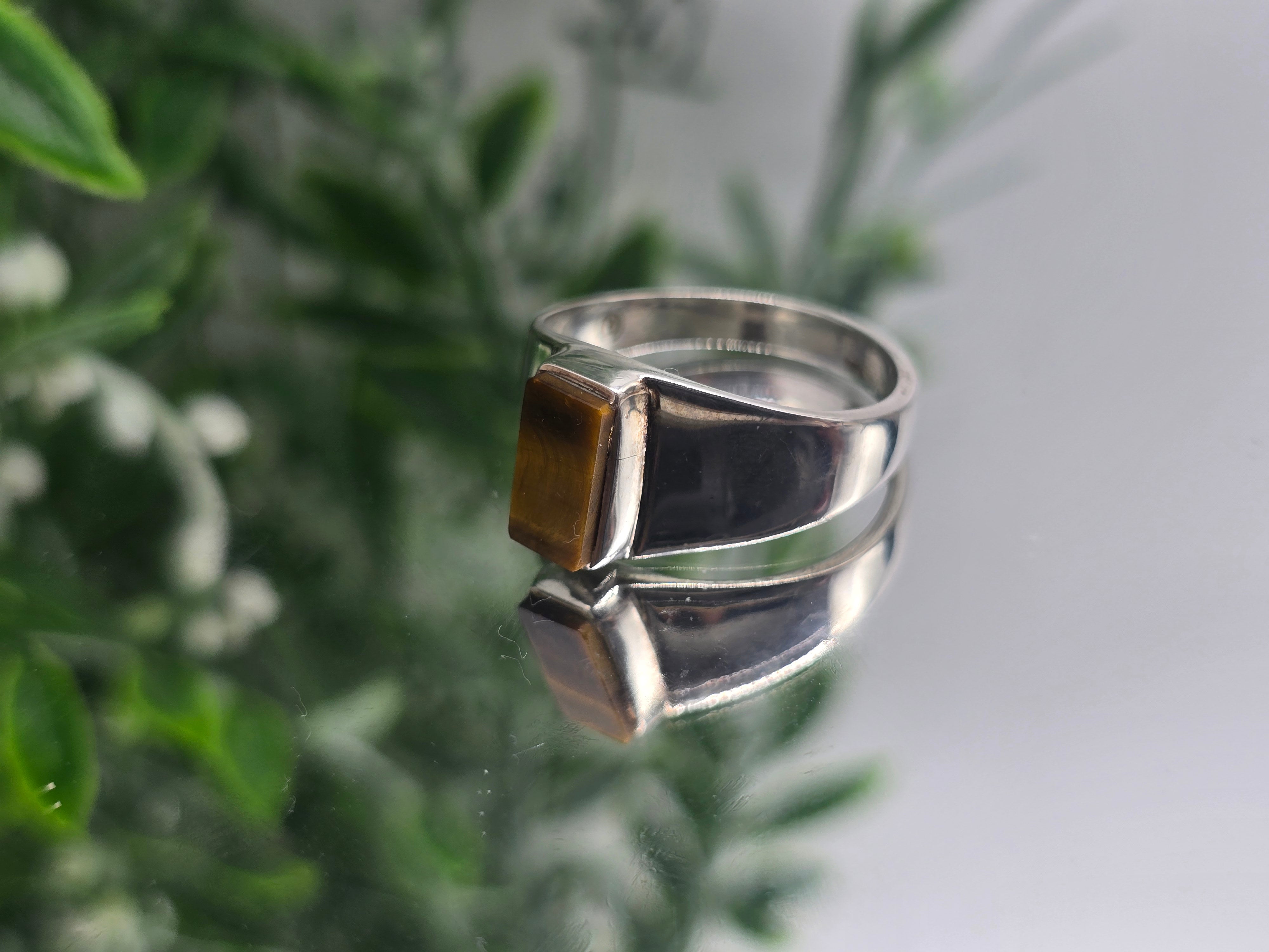 Gold Tiger’s Eye Sterling Silver Ring “Courage Guardian” – Size 11 | Strength, Protection & Confidence Crystal Jewelry Crystal Wellness