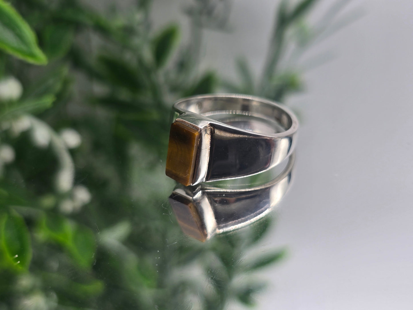 Gold Tiger’s Eye Sterling Silver Ring “Courage Guardian” – Size 11 | Strength, Protection & Confidence Crystal Jewelry Crystal Wellness