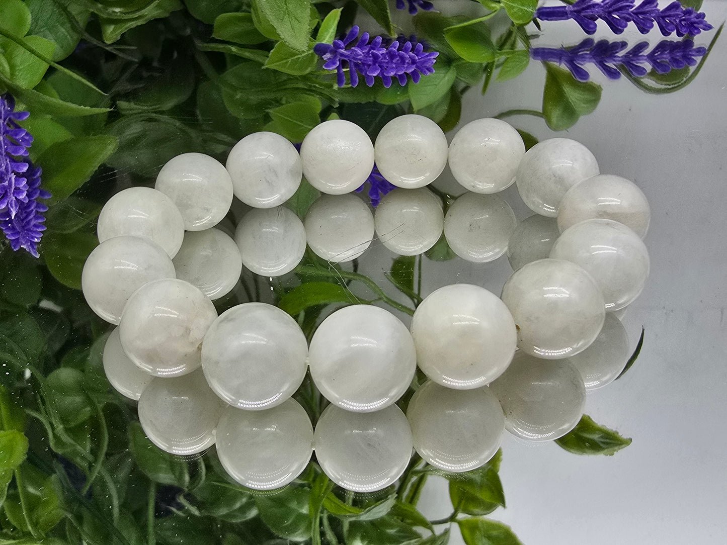 White Jade Beads Bracelet (Stone of Peace, Purity & Gentle Protection)