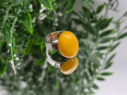 Butterscotch Baltic Amber 925 Sterling Silver Ring Size USA 13 or AUS Z1/2 Crystal Wellness