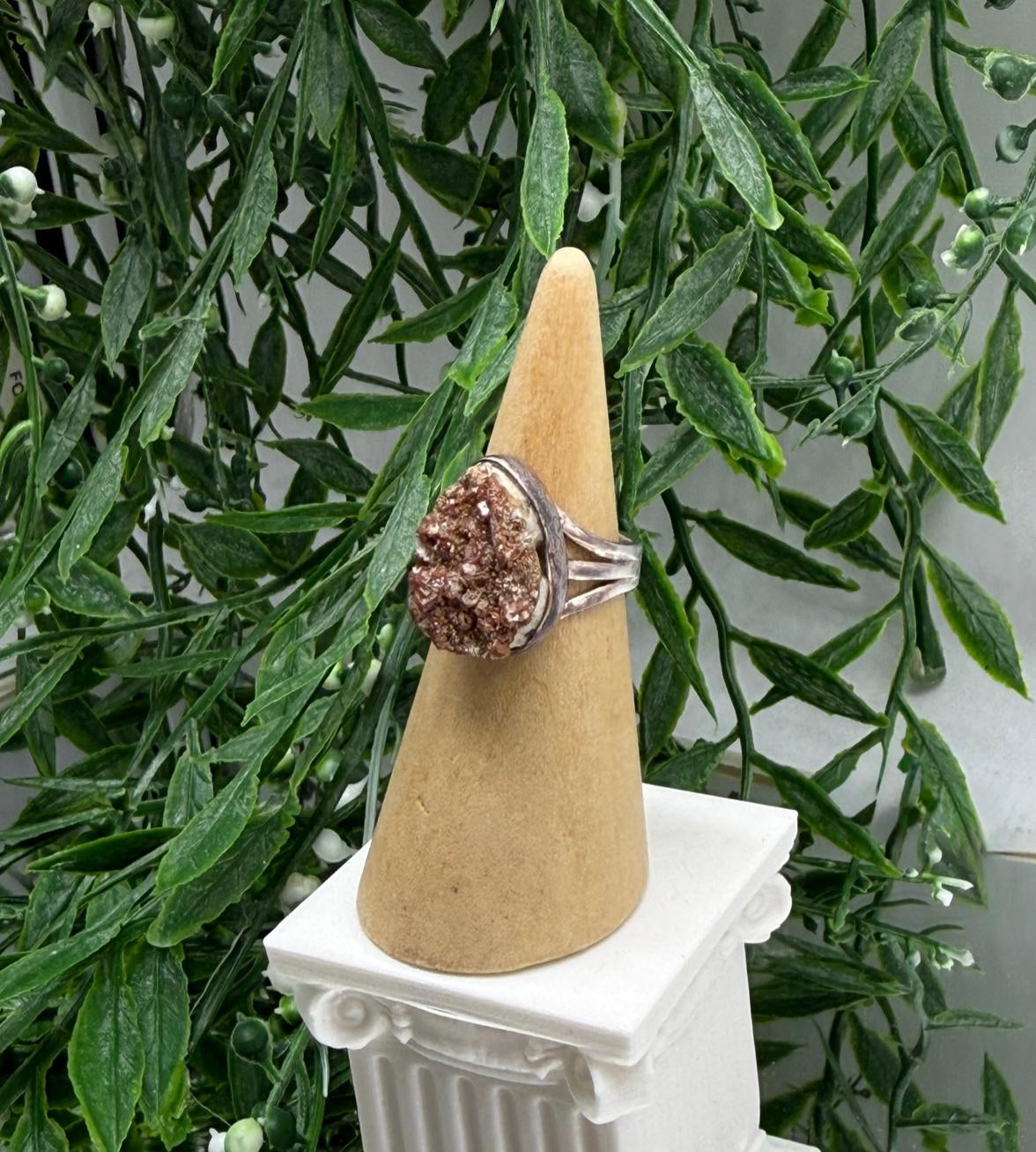 Vanadinite Raw 925 Sterling Silver Ring Size 6.5 (Stone of Focus & Grounded Energy) Crystal Wellness