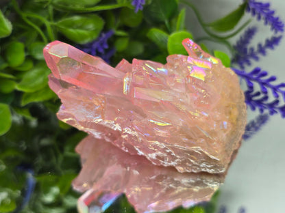 🌸 Rose Aura Quartz Cluster — Stone of Love, Emotional Healing & Divine Connection Crystal Wellness