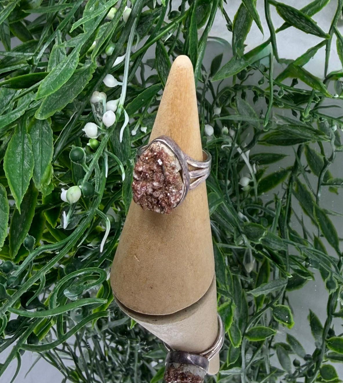 Vanadinite Raw 925 Sterling Silver Ring Size 6.5 (Stone of Focus & Grounded Energy) Crystal Wellness