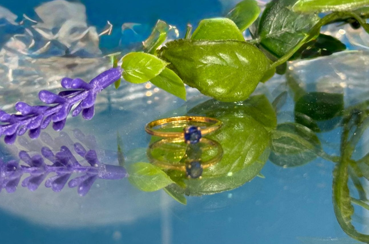 Premium Blue Kyanite 18ct Gold Vermeil Ring — Alignment, Protection & Intuitive Clarity Crystal Wellness