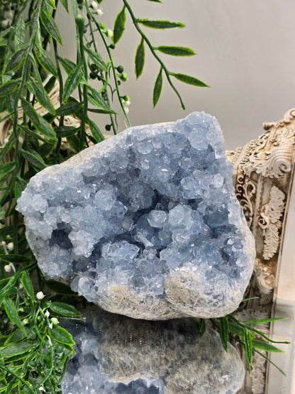 Large Celestite Geode Cluster – Madagascar | Divine Peace, Angelic Connection & Higher Guidance 2.3kgs 15x14x8cm Crystal Wellness