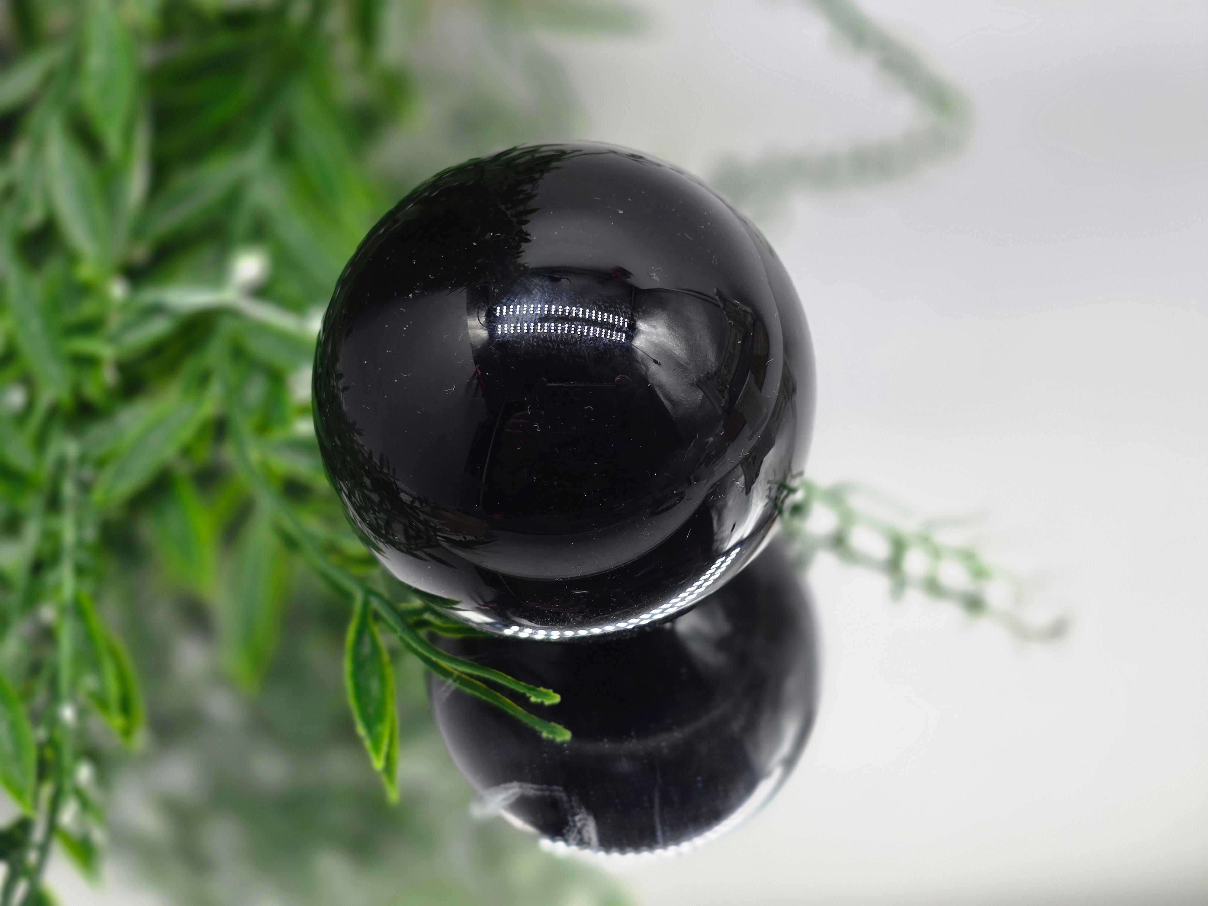 Black Obsidian Sphere (Stone of Protection & Truth) Crystal Wellness
