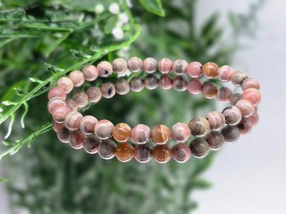 Rhodochrosite Beads Bracelet Crystal Wellness