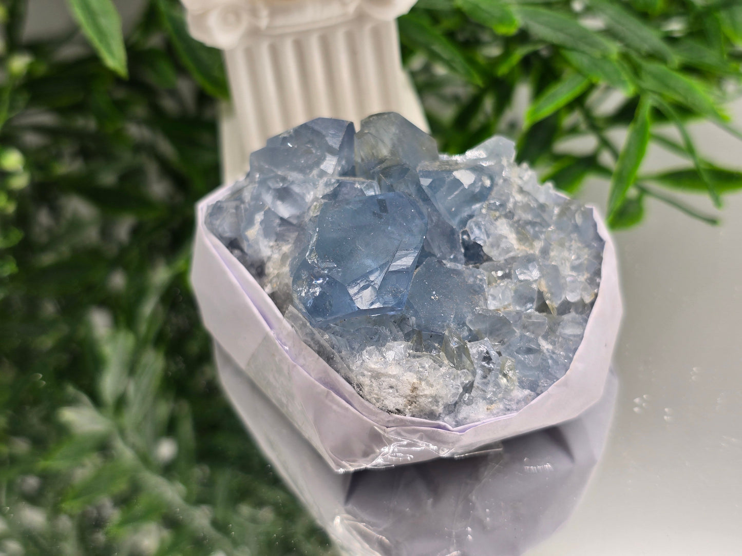 Natural Celestite Cluster – Madagascar | Angelic Communication, Peace & Spiritual Connection Crystal Wellness