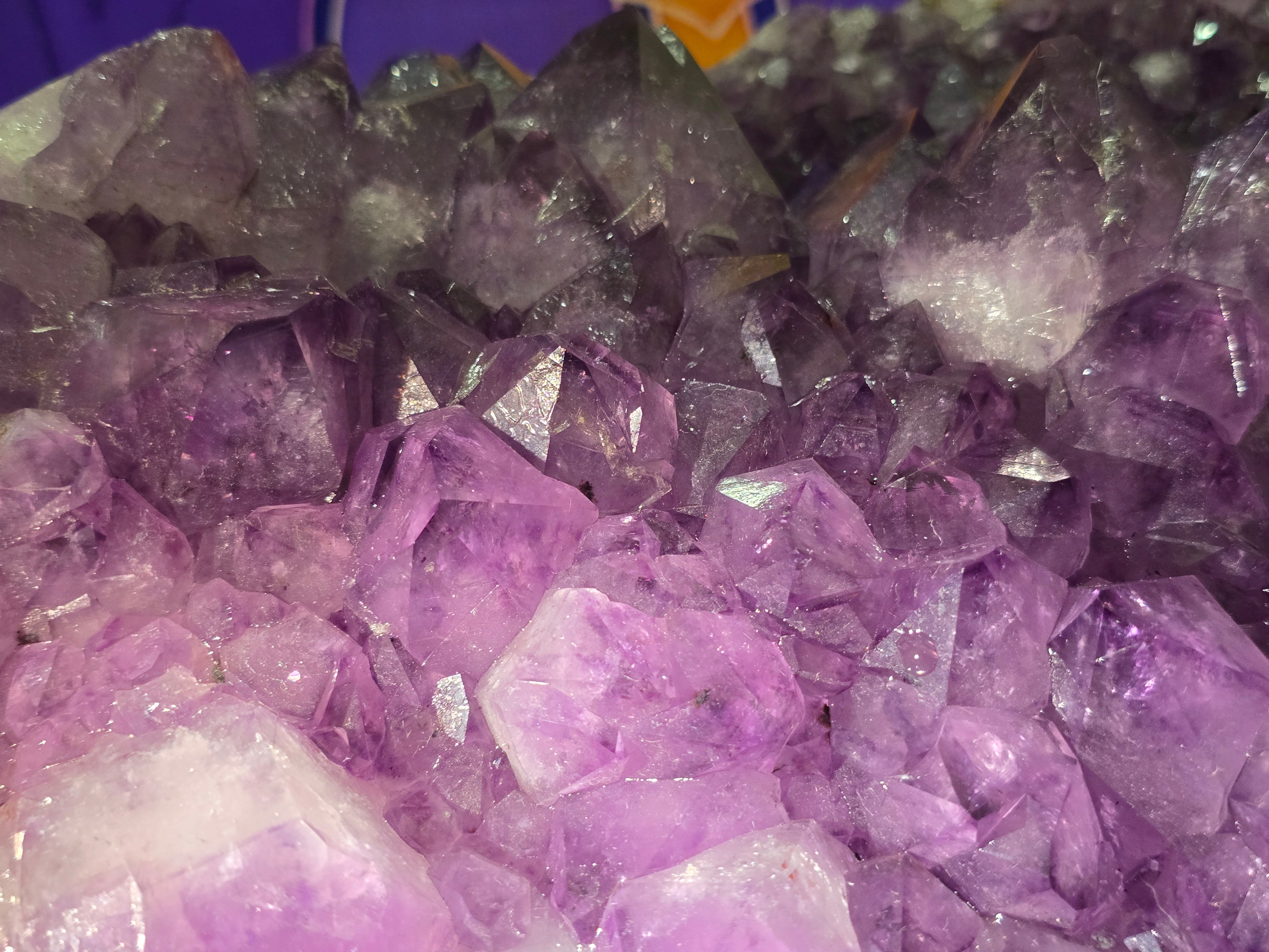 AAA Superb Deep Purple Amethyst Cluster – Stone of Divine Protection, Spiritual Awakening & Inner Harmony Crystal Wellness