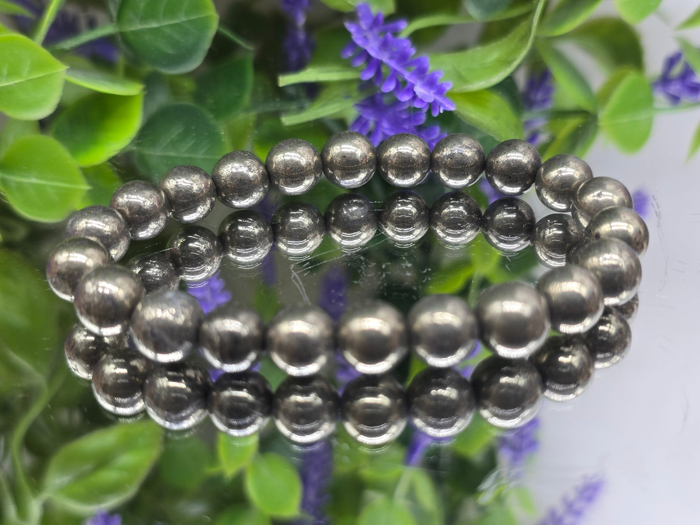Pyrite Beads Bracelet Crystal Wellness