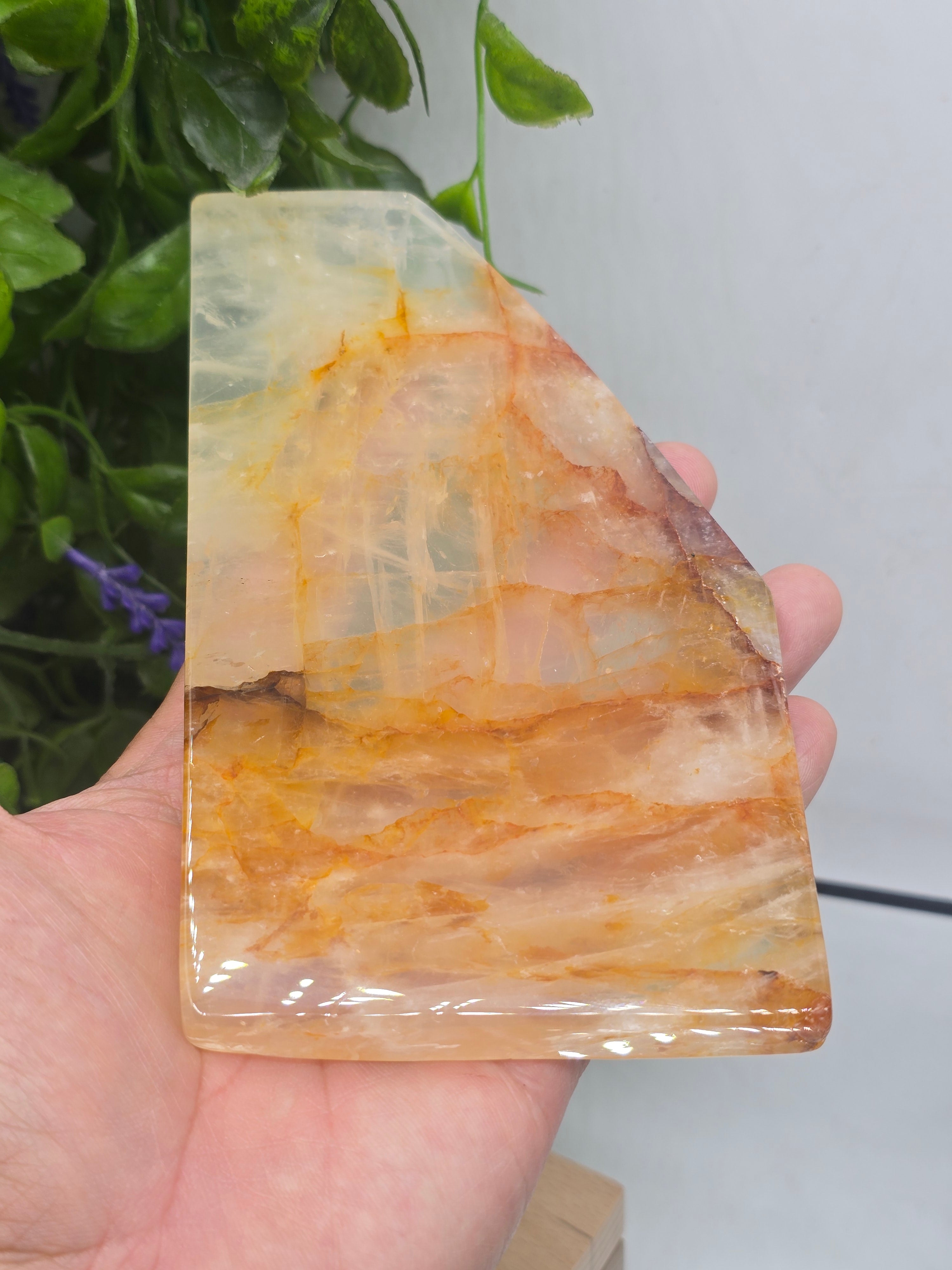 Golden Healer Quartz Freeform Slab (Stone of Wholeness & Manifestation) Crystal Wellness