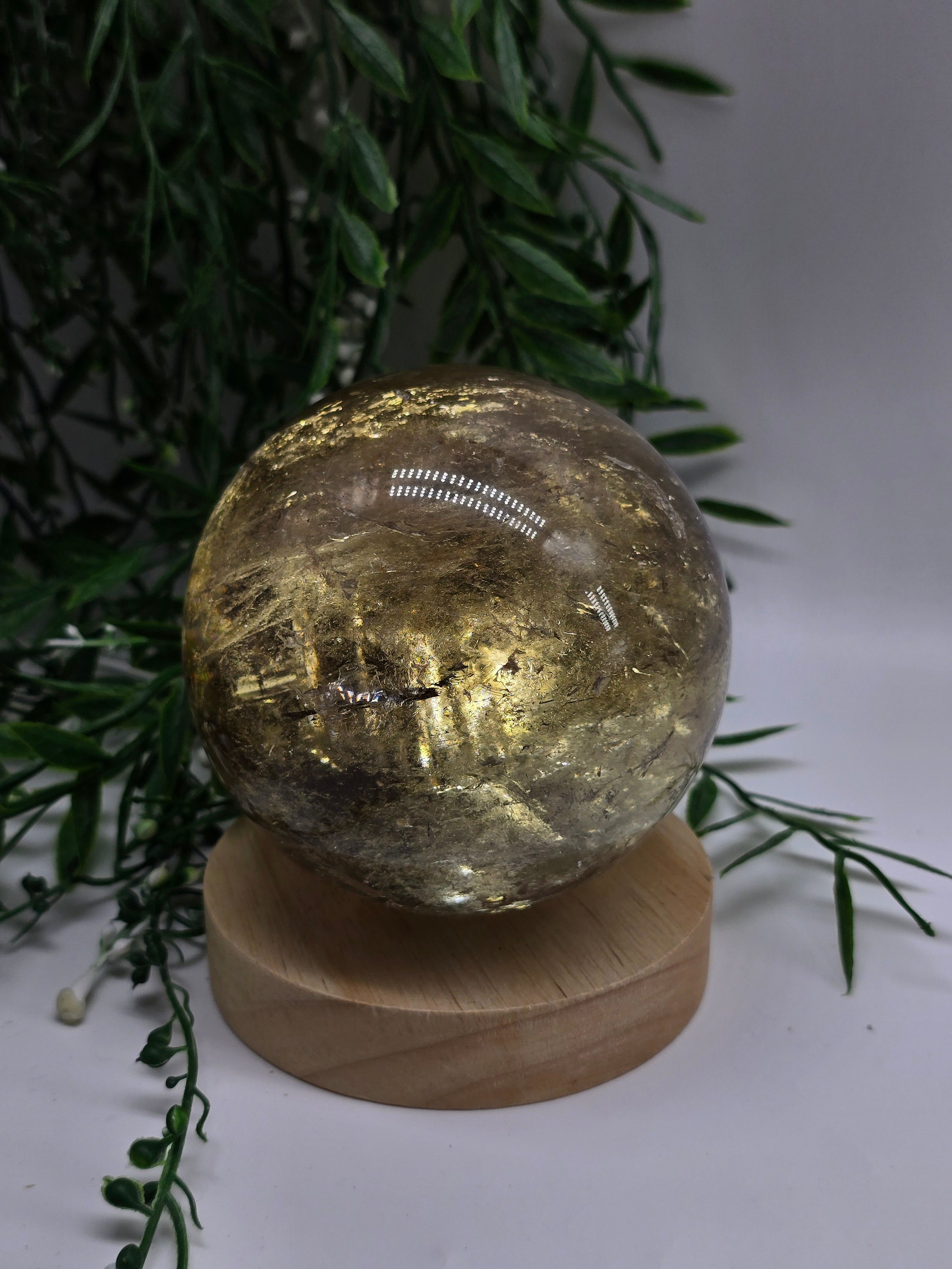 High-Grade Smoky Quartz Sphere 10cm – Stone of Power, Grounding Protection & Energy Detox Crystal (1.55kg) Crystal Wellness