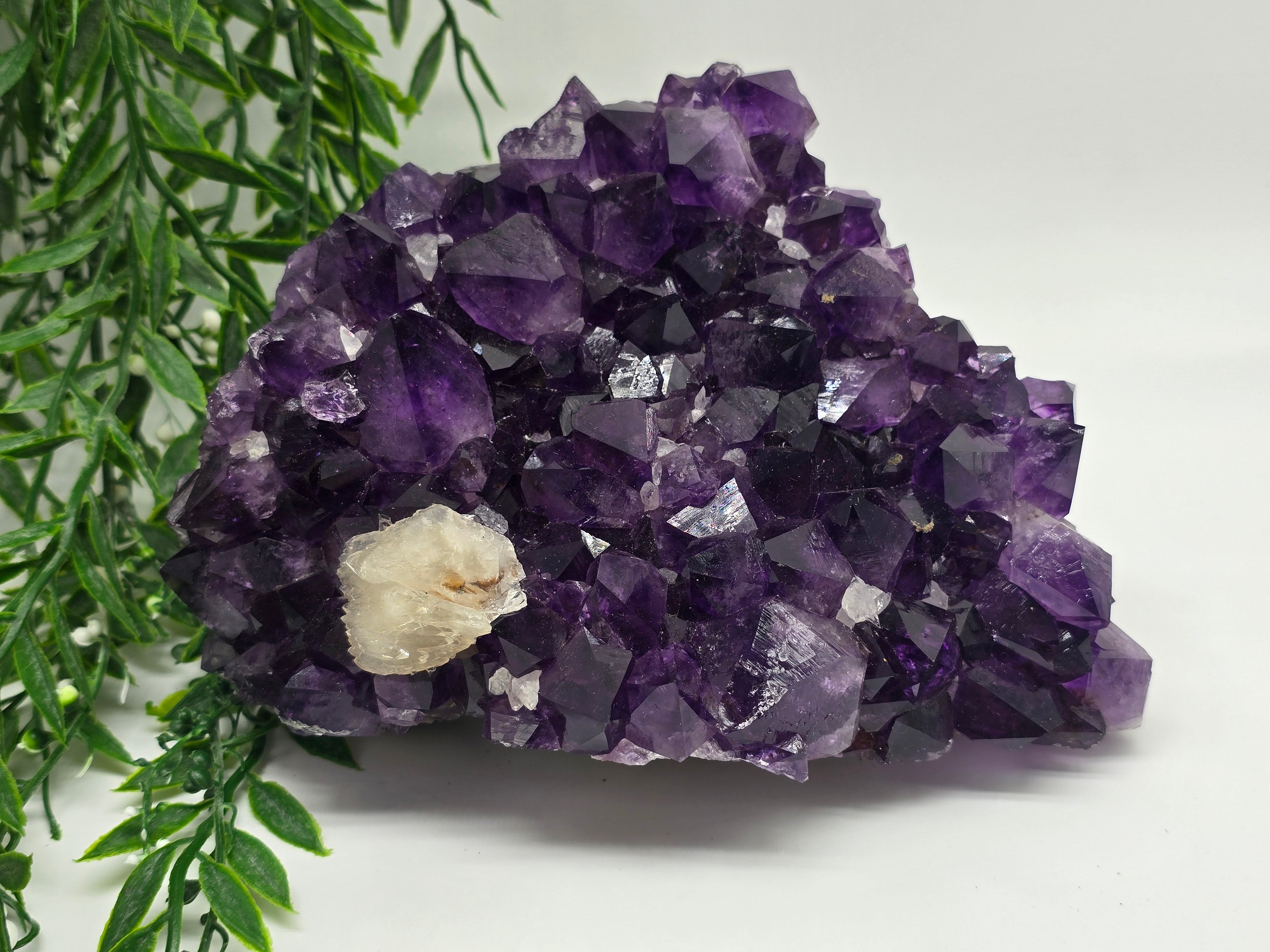 Amethyst Cluster with Calcite – Rare-AAAA Grade, 2kg Crystal Wellness