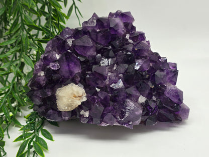 Amethyst Cluster with Calcite – Rare-AAAA Grade, 2kg Crystal Wellness