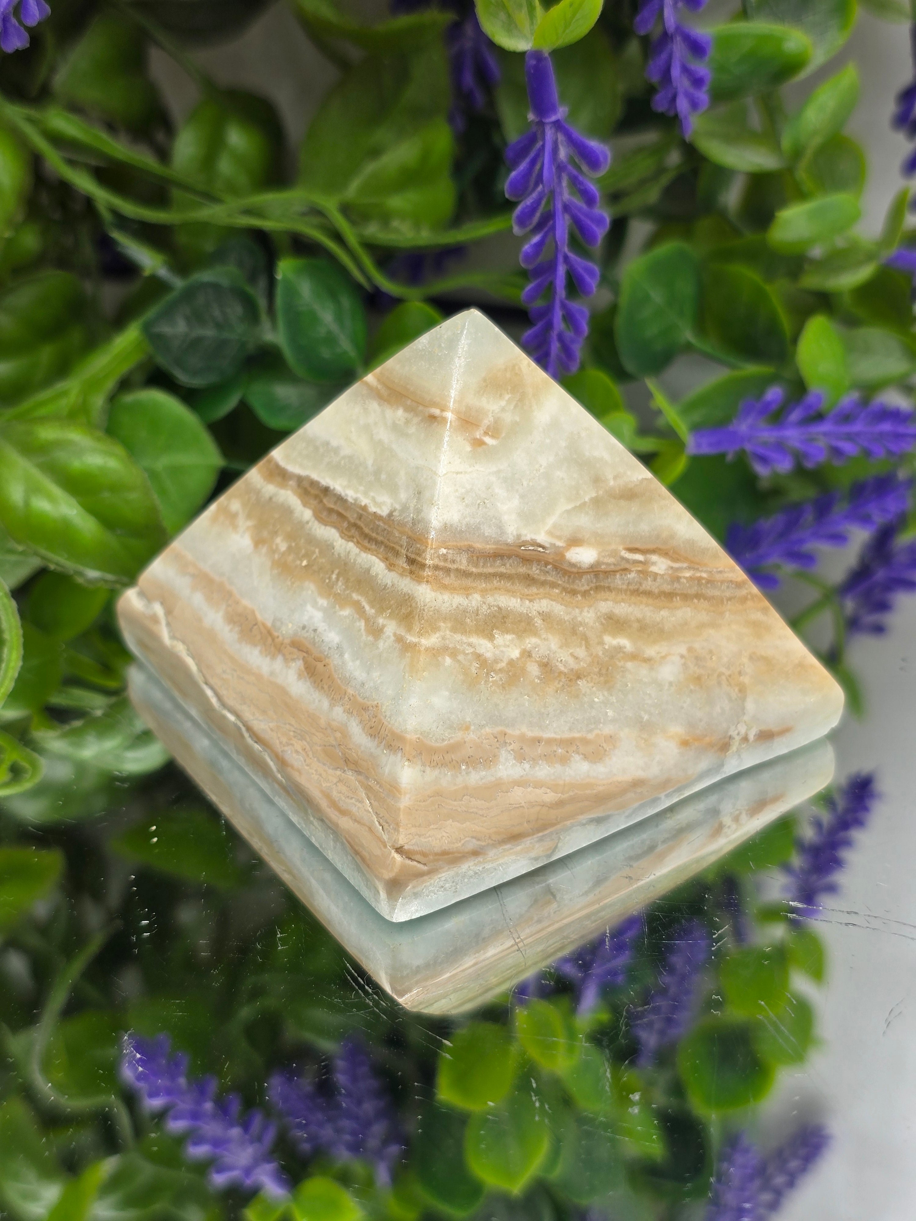 Caribbean Calcite “Stone of Inner Peace & Emotional Healing” Pyramid Crystal Wellness