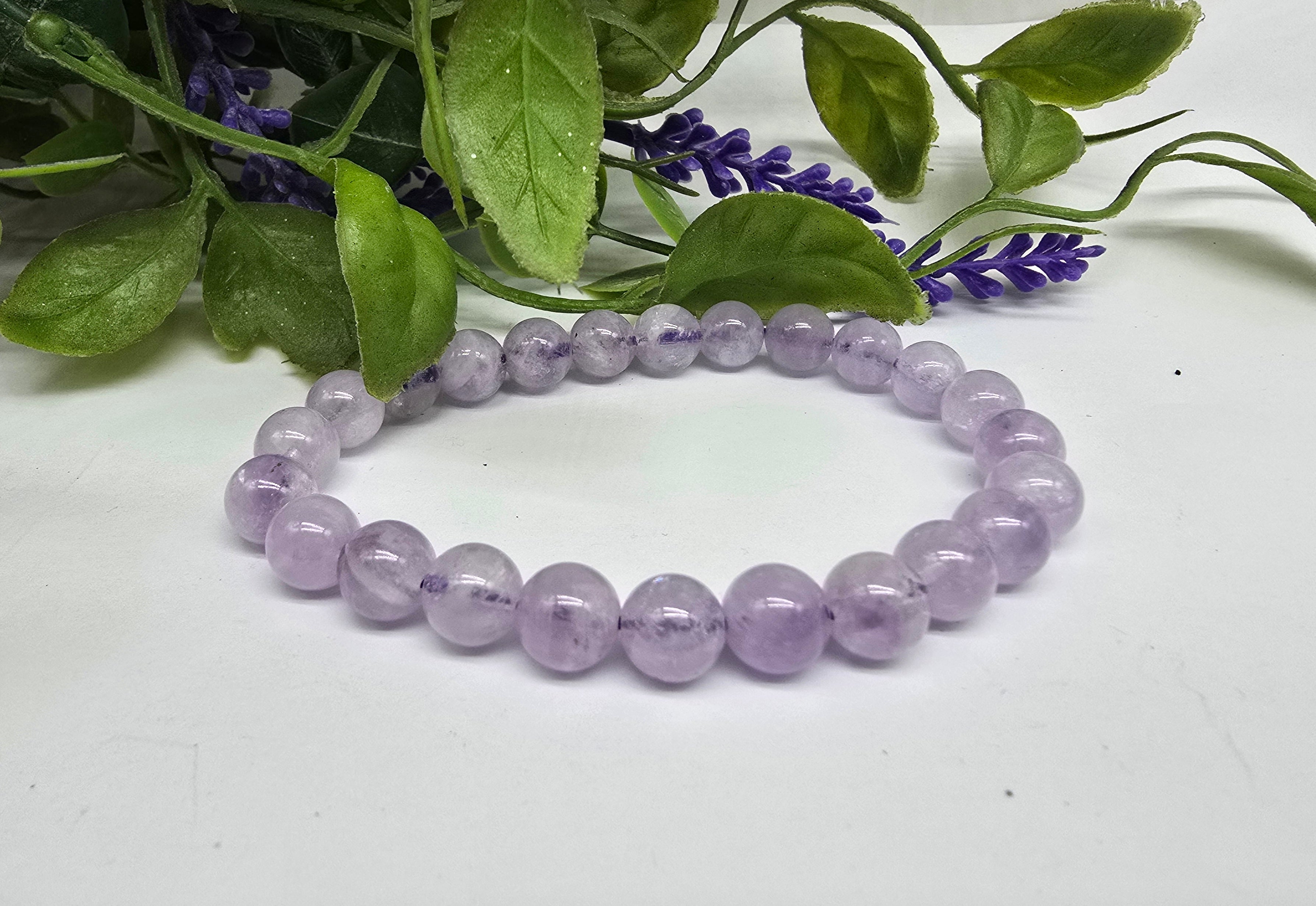 Genuine Natural Lavender Jade Bracelet Crystal Wellness