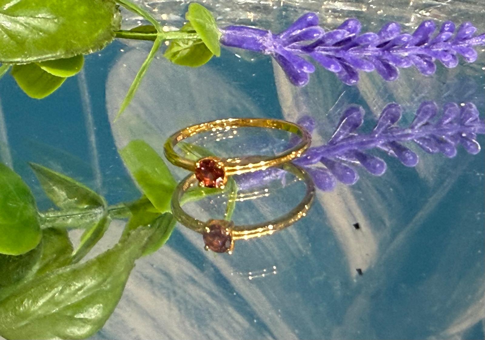 Garnet 18ct Gold Vermeil Ring Size 8.5 (Stone of Passion & Grounded Strength) Crystal Wellness