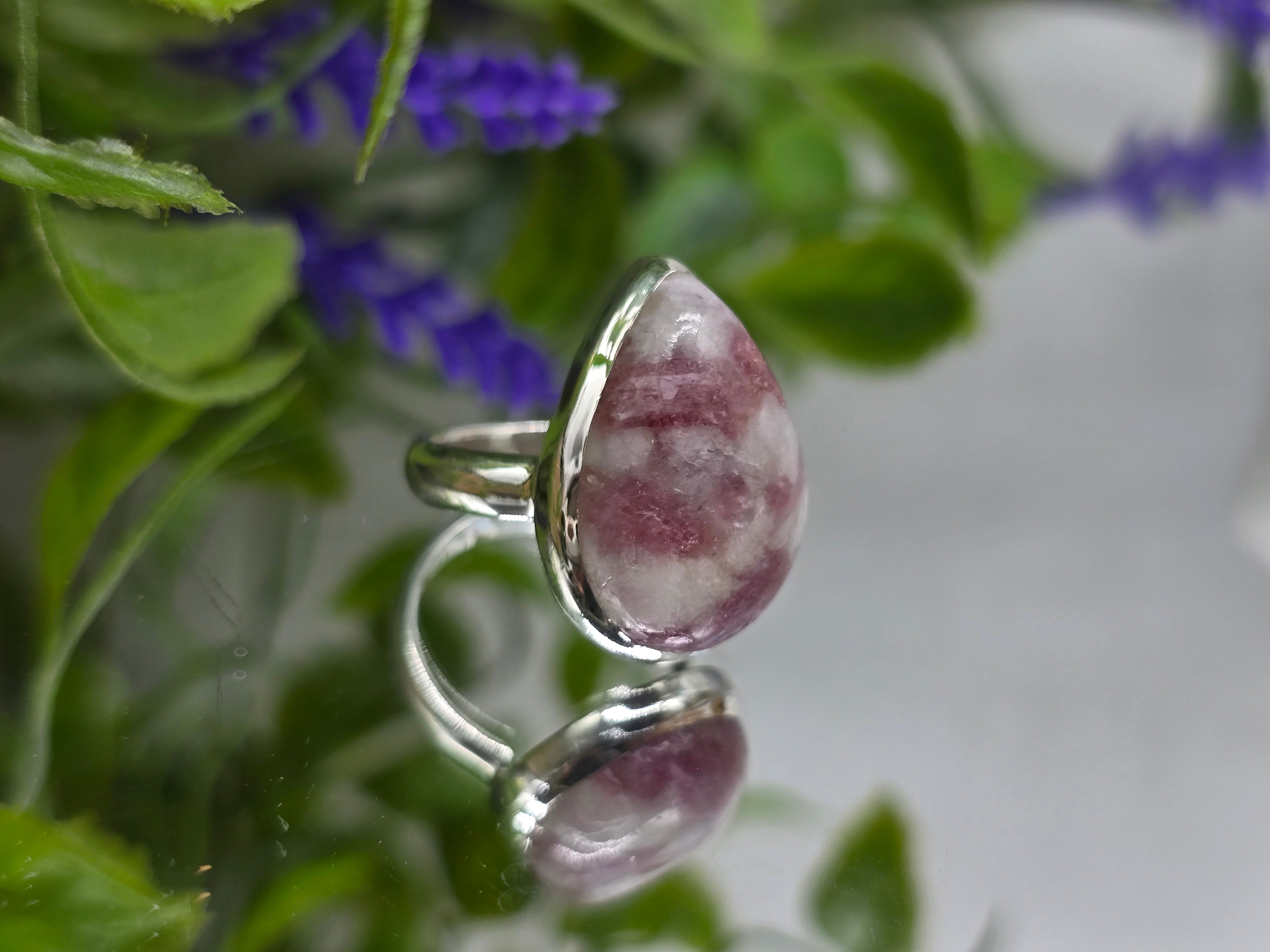Pink Tourmaline 925 Silver Ring – Heart Healing & Emotional Balance | Size 8 Crystal Wellness