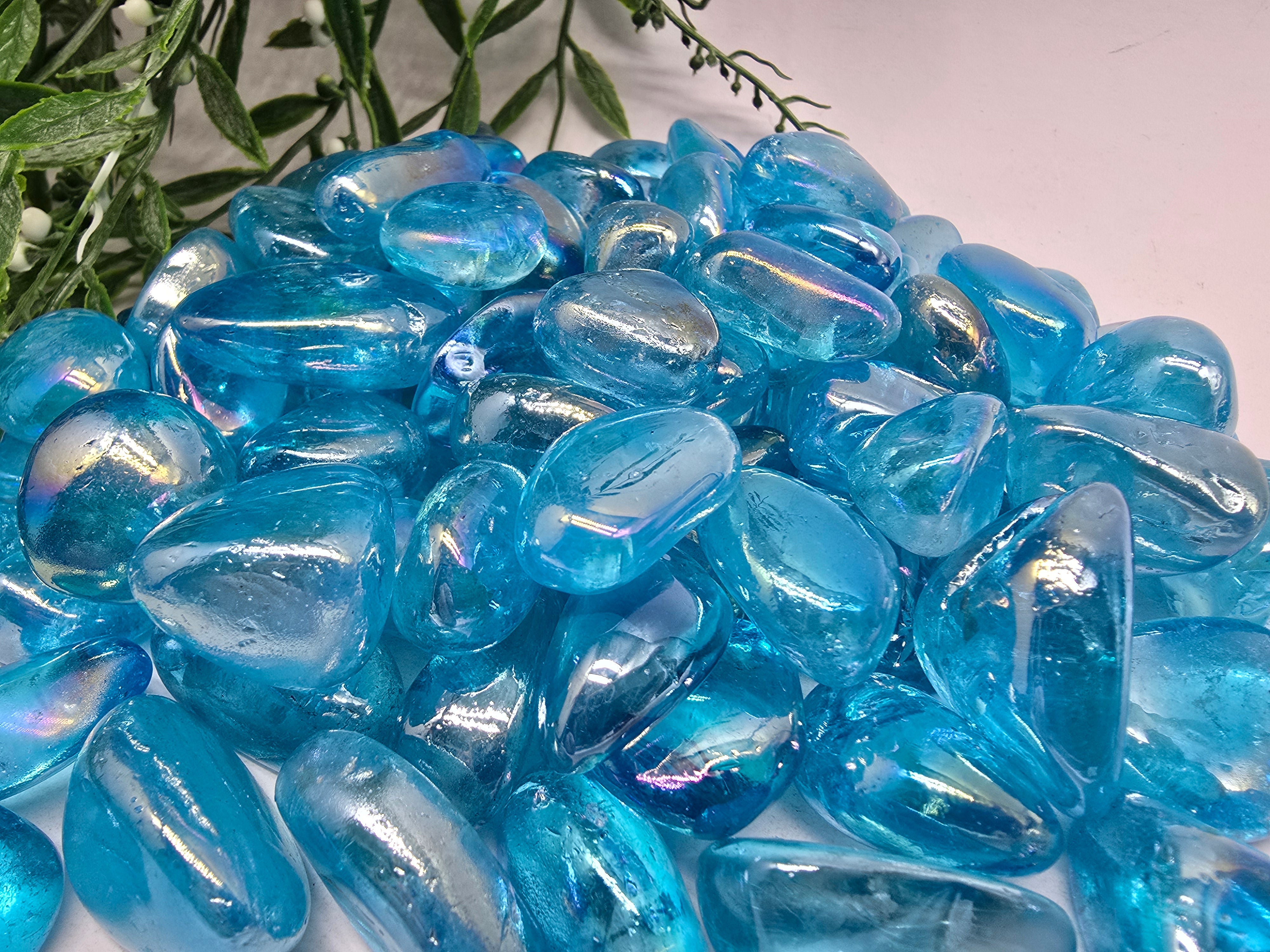 Blue Aura Quartz Tumbled Stone Crystal Wellness
