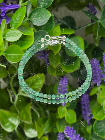 3mm Emerald Bracelet in Sterling Silver – Love, Prosperity & Wellness Crystal Wellness