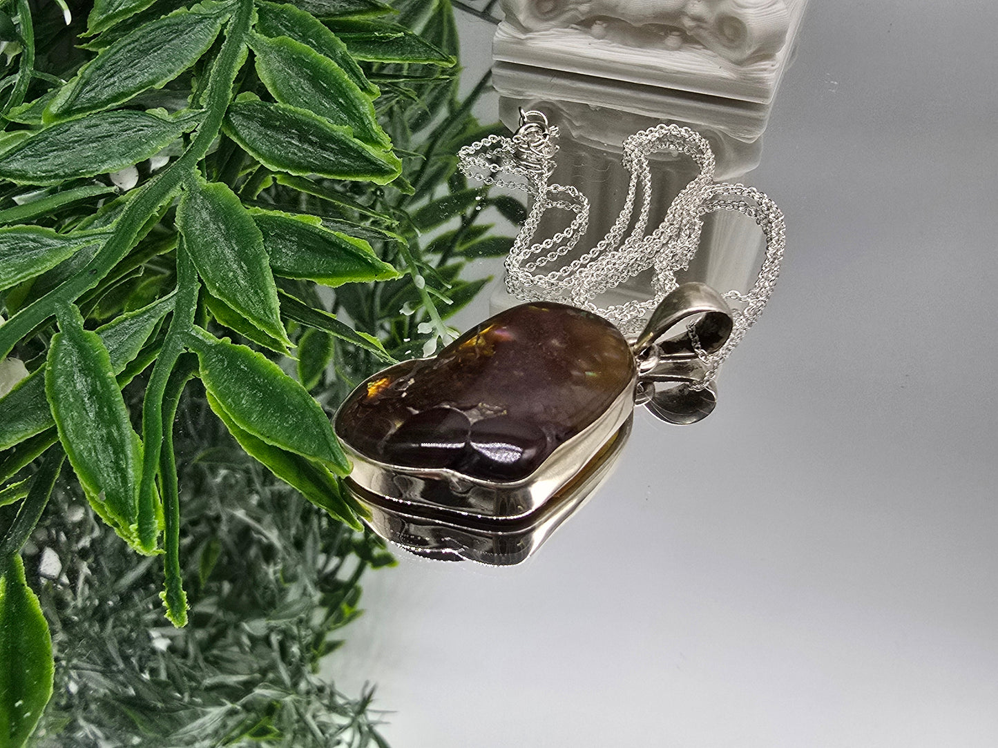 Mexican Fire Agate Sterling Silver Pendant – Stone of Protection, Courage & Inner Fire Crystal Wellness