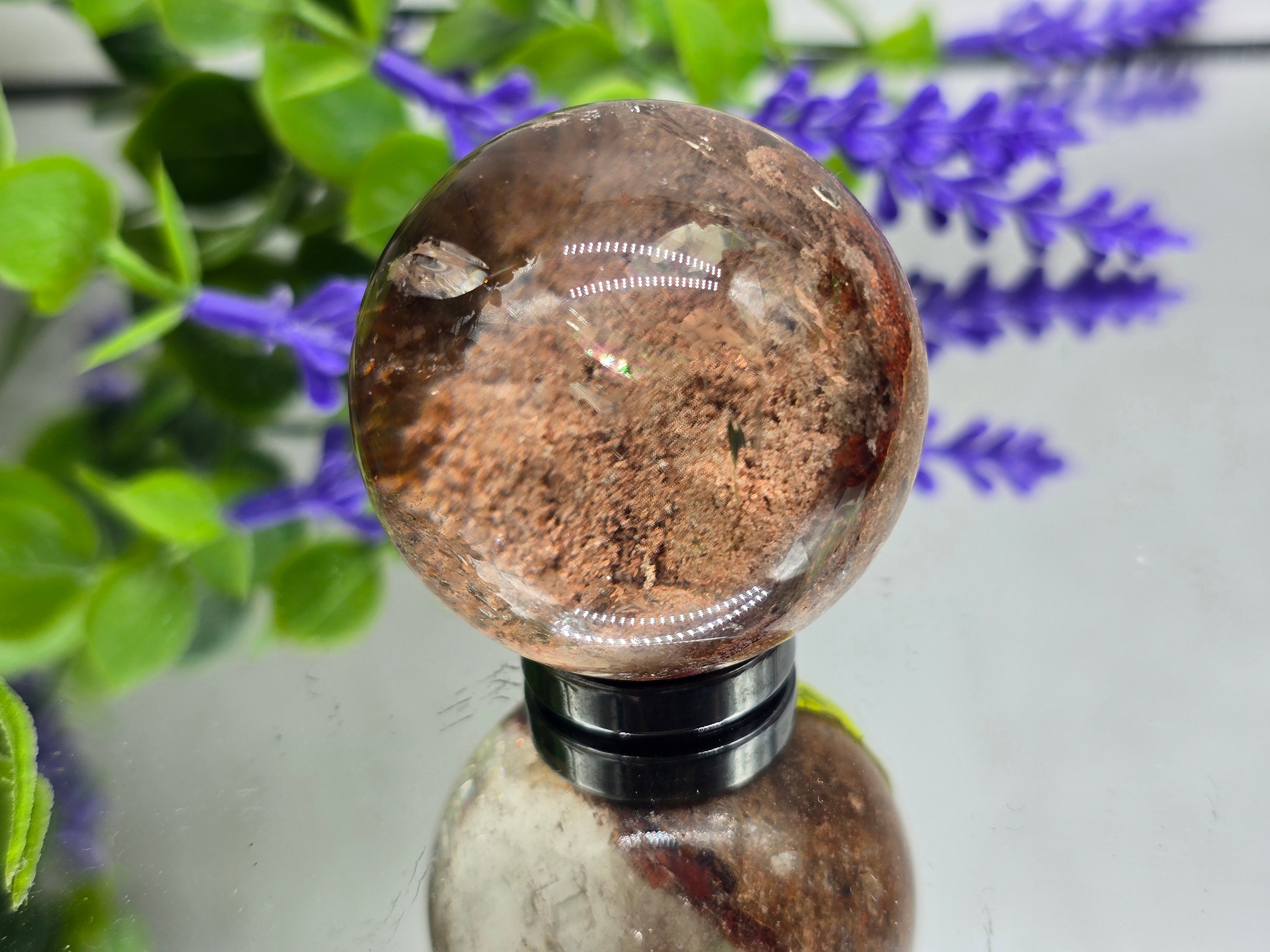 Lodolite Quartz Sphere 4cm – High-Grade Garden Quartz for Deep Healing, Inner Vision & Grounded Manifestation Crystal Wellness