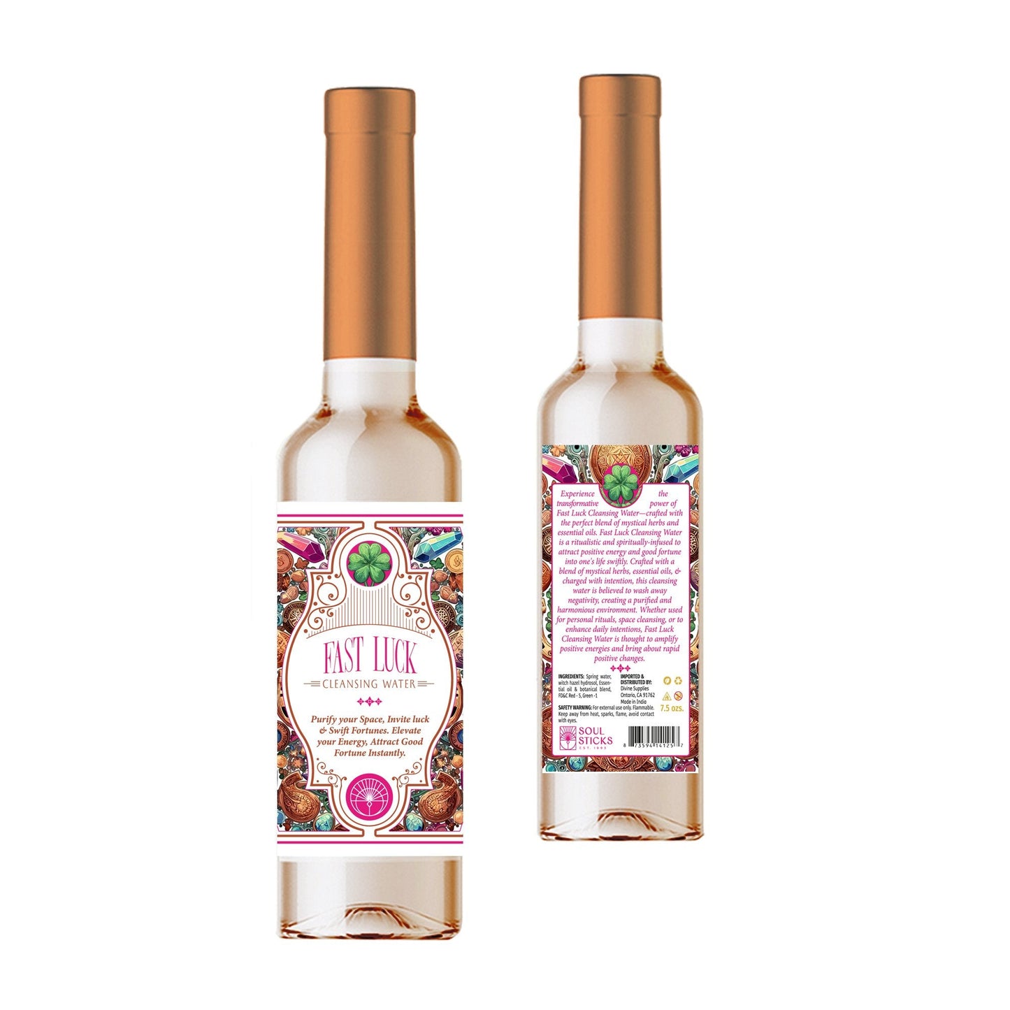 Fast Luck Cleansing Water 200ml Soul Sticks Crystal Wellness