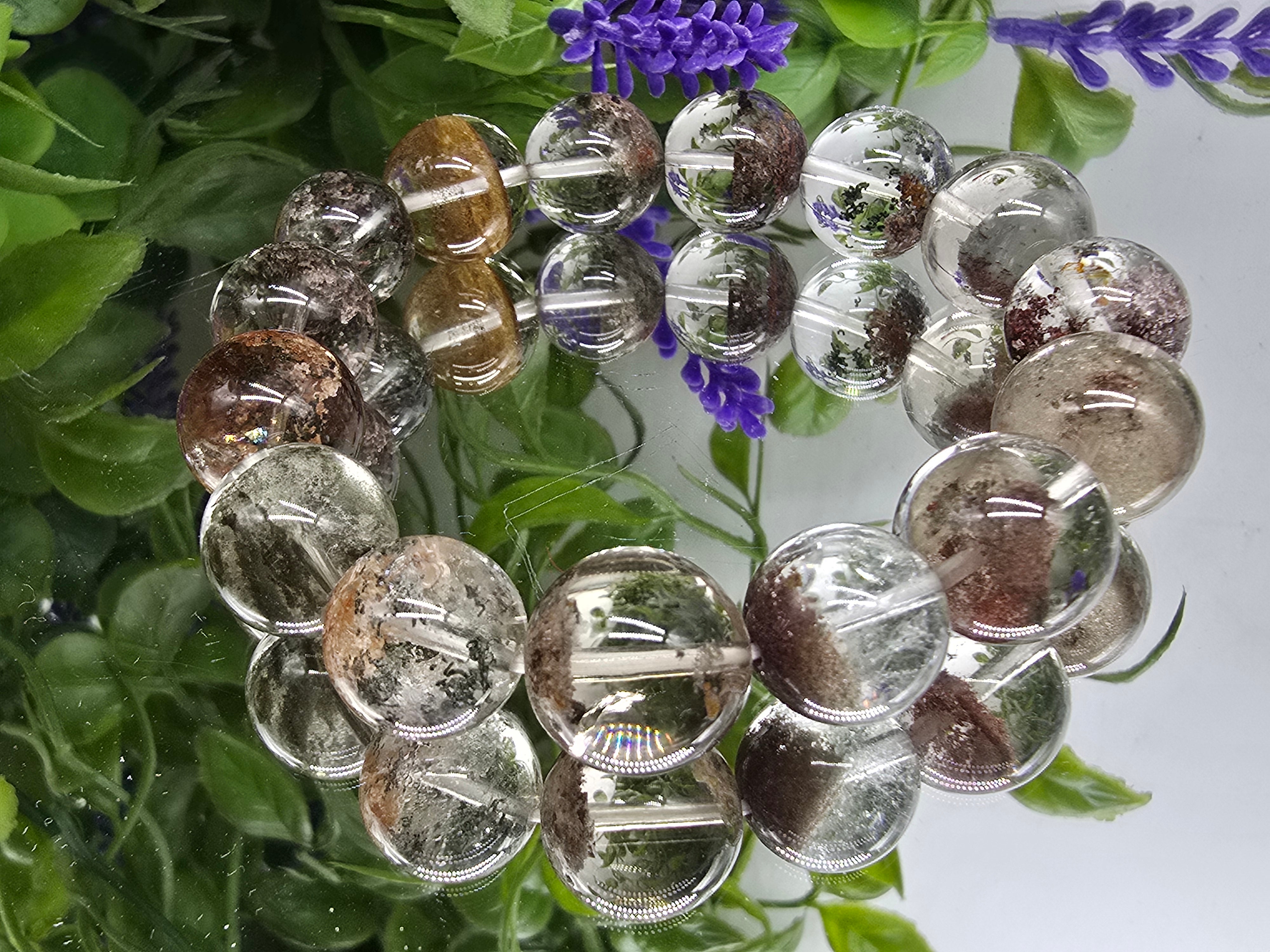 Lodolite Beads Bracelet 14mm - Unlock Inner Peace and Higher Wisdom