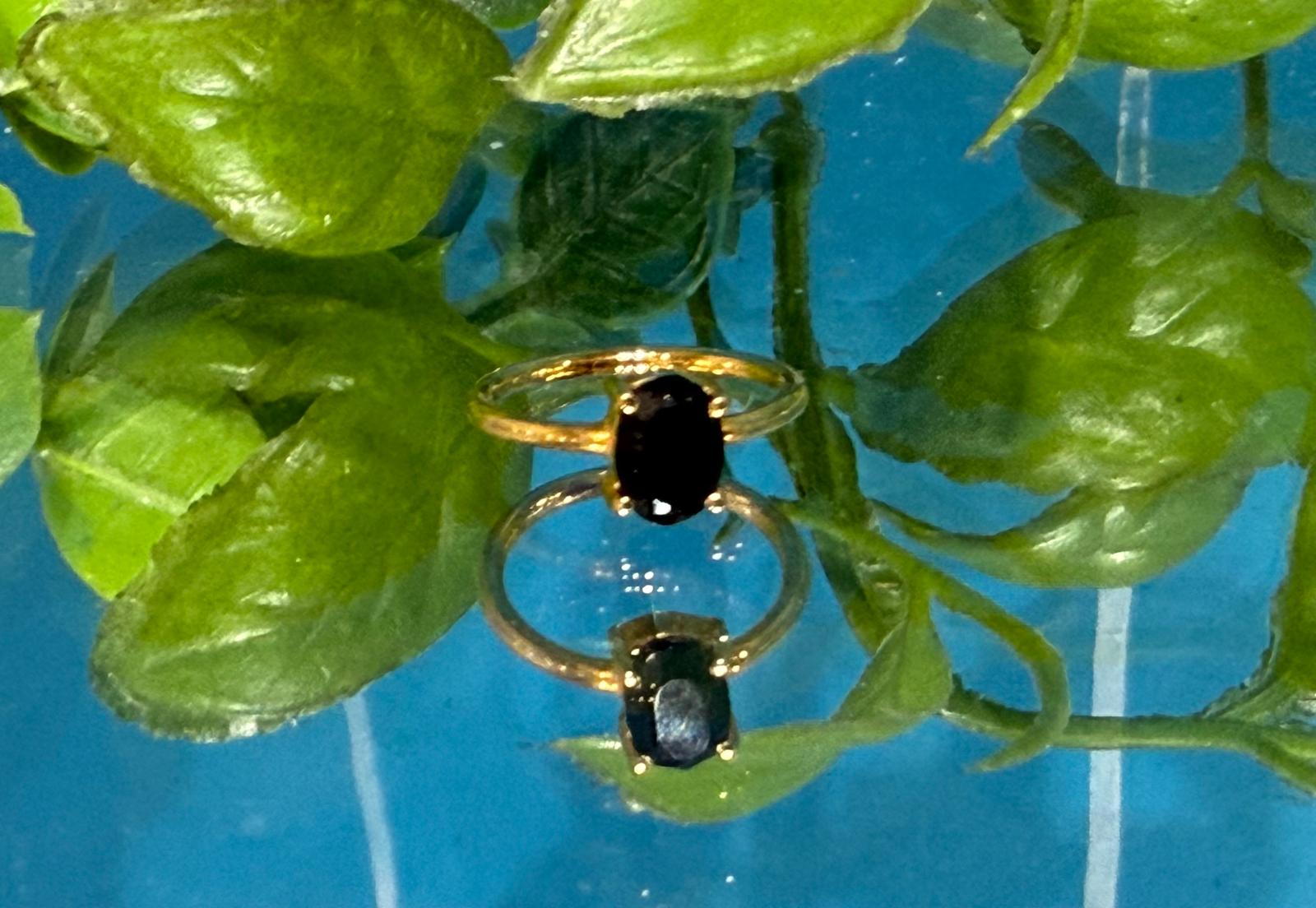 Luxury Black Onyx 18ct Gold Vermeil Ring – Protection, Grounding & Inner Strength (Size 3) Crystal Wellness