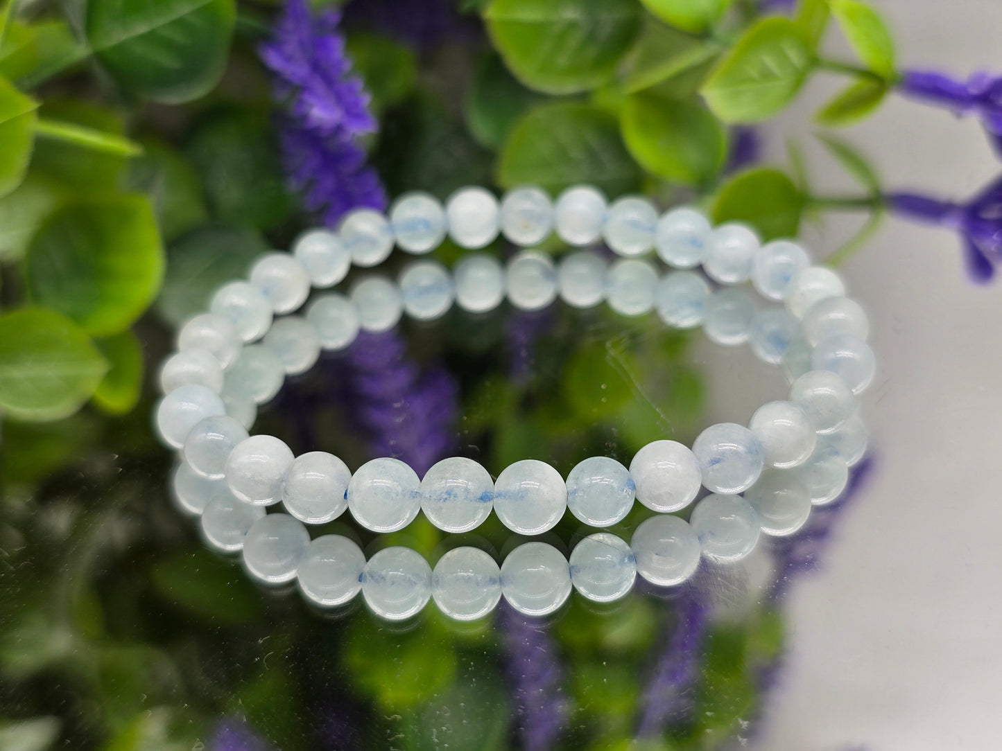 Aquamarine High Grade Beads Bracelet Crystal Wellness