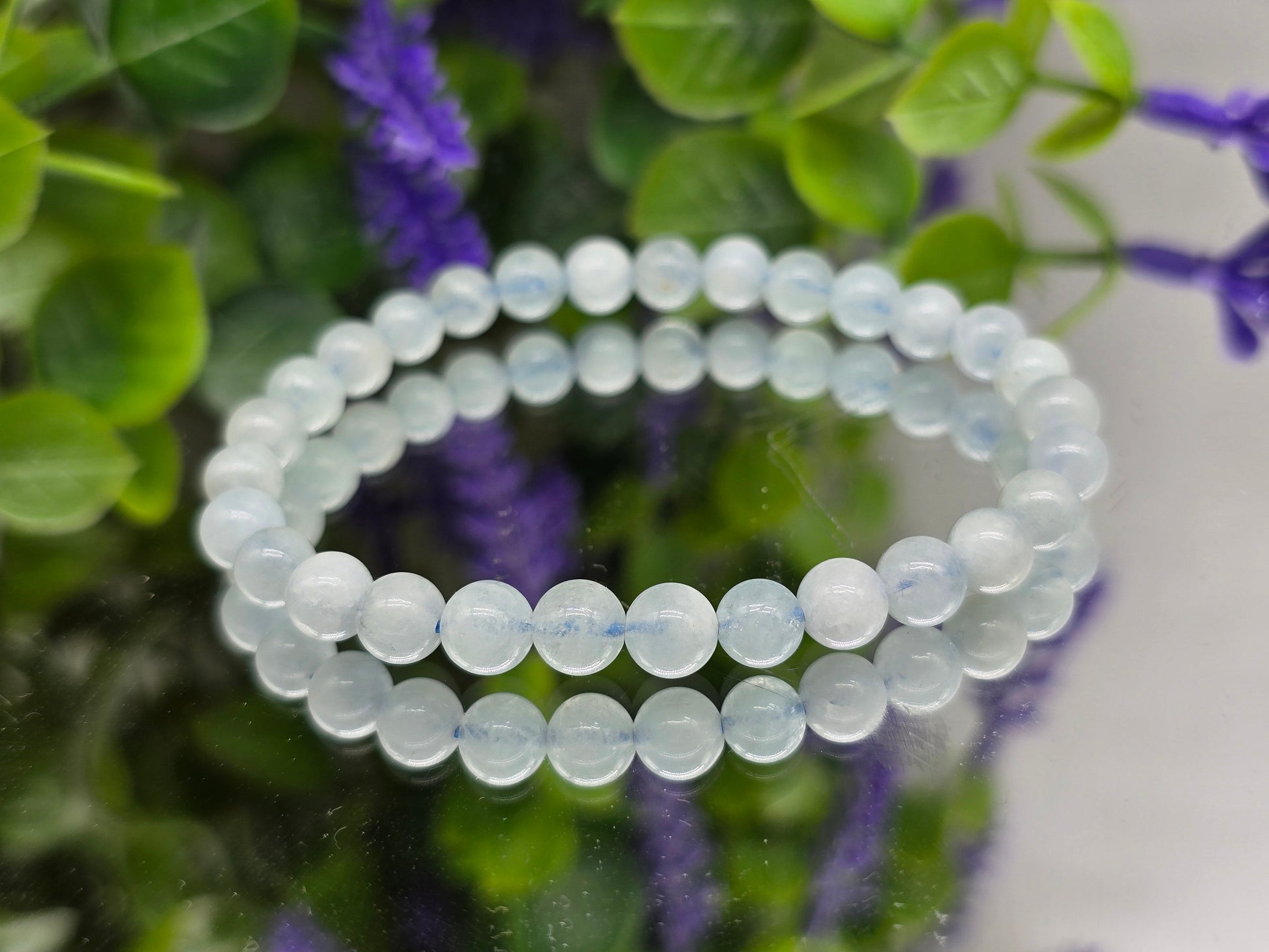 Aquamarine High Grade Beads Bracelet Crystal Wellness