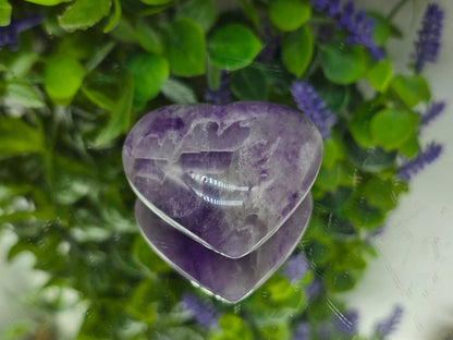 Chevron Amethyst Heart | Stone of Spiritual Wisdom, Inner Peace & Higher Awareness Crystal Wellness