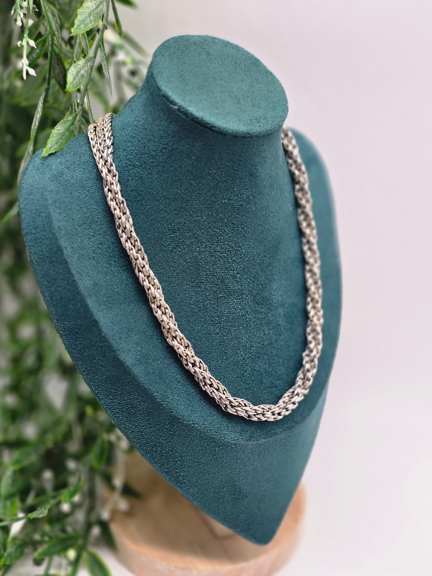 Bold & Timeless 925 Sterling Silver Rope Chain Necklace Crystal Wellness
