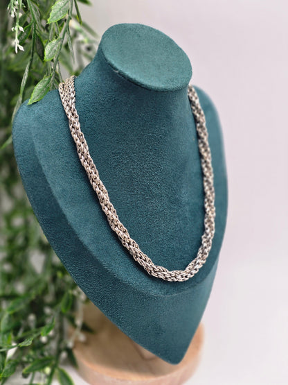 Bold & Timeless 925 Sterling Silver Rope Chain Necklace Crystal Wellness
