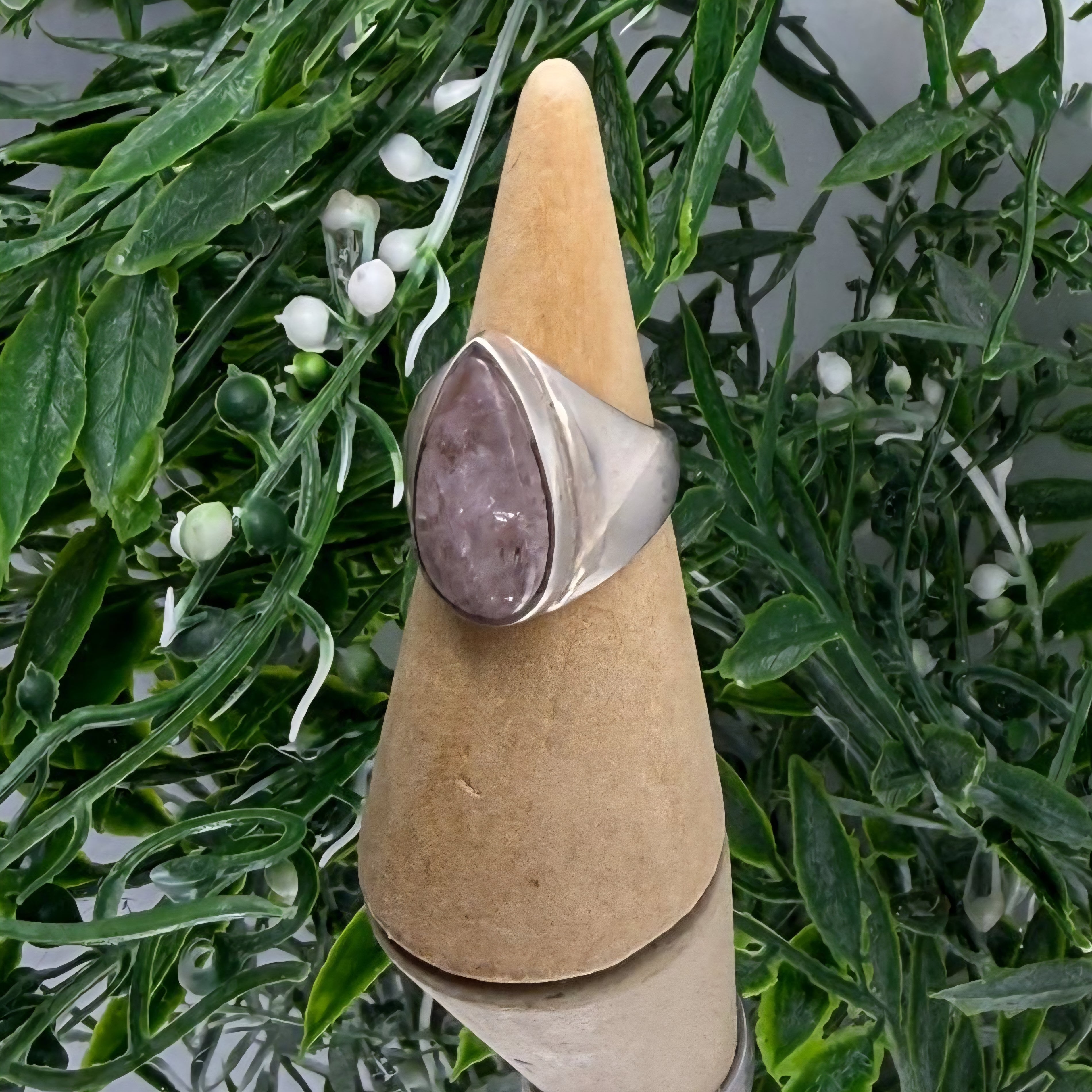 Morganite 925 Sterling Silver Ring Size 7.5 (Stone of Love & Emotional Healing) Crystal Wellness