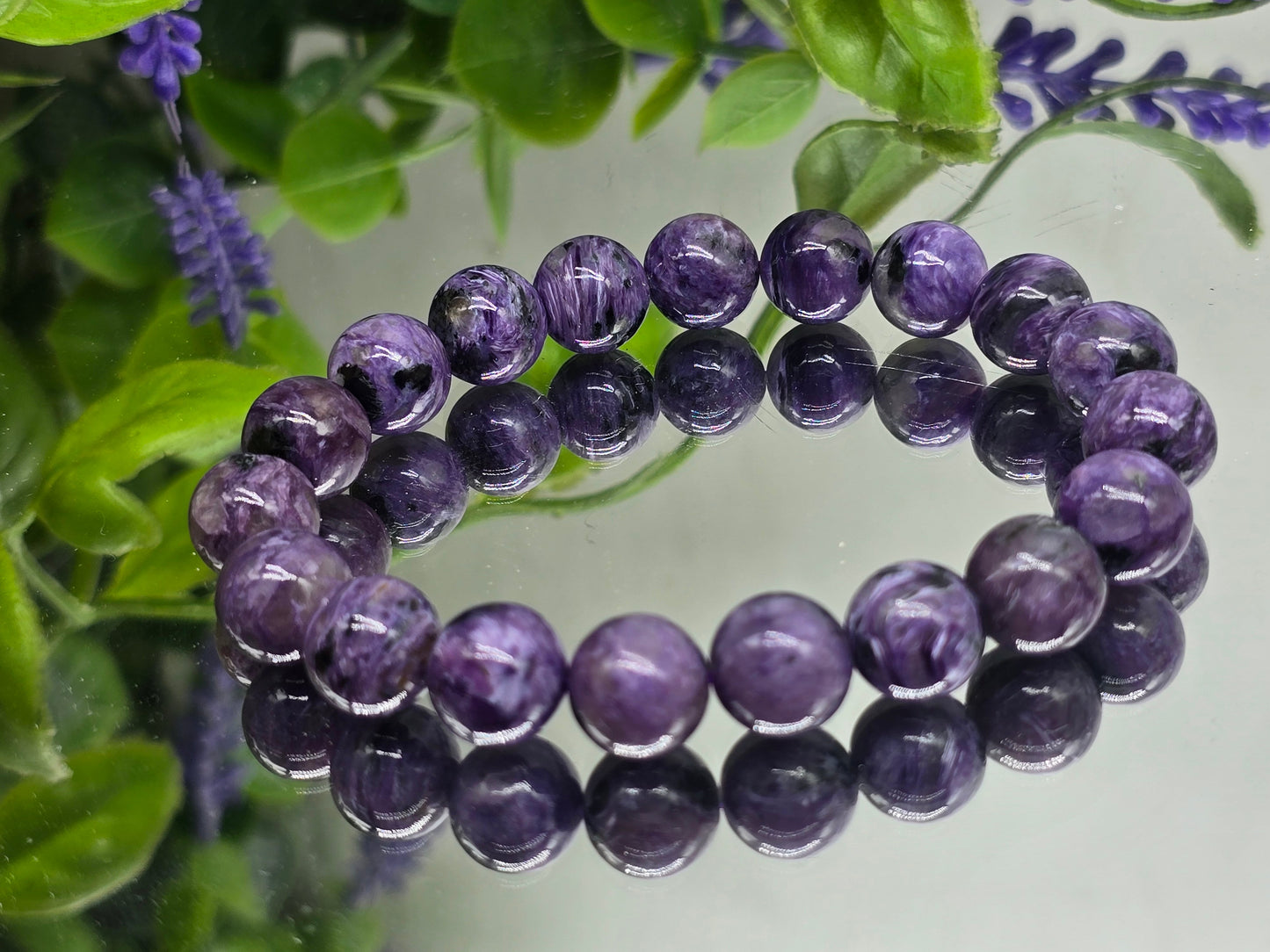 Dragon’s Soul Transformation – Charoite 10mm Bead Bracelet” Crystal Wellness