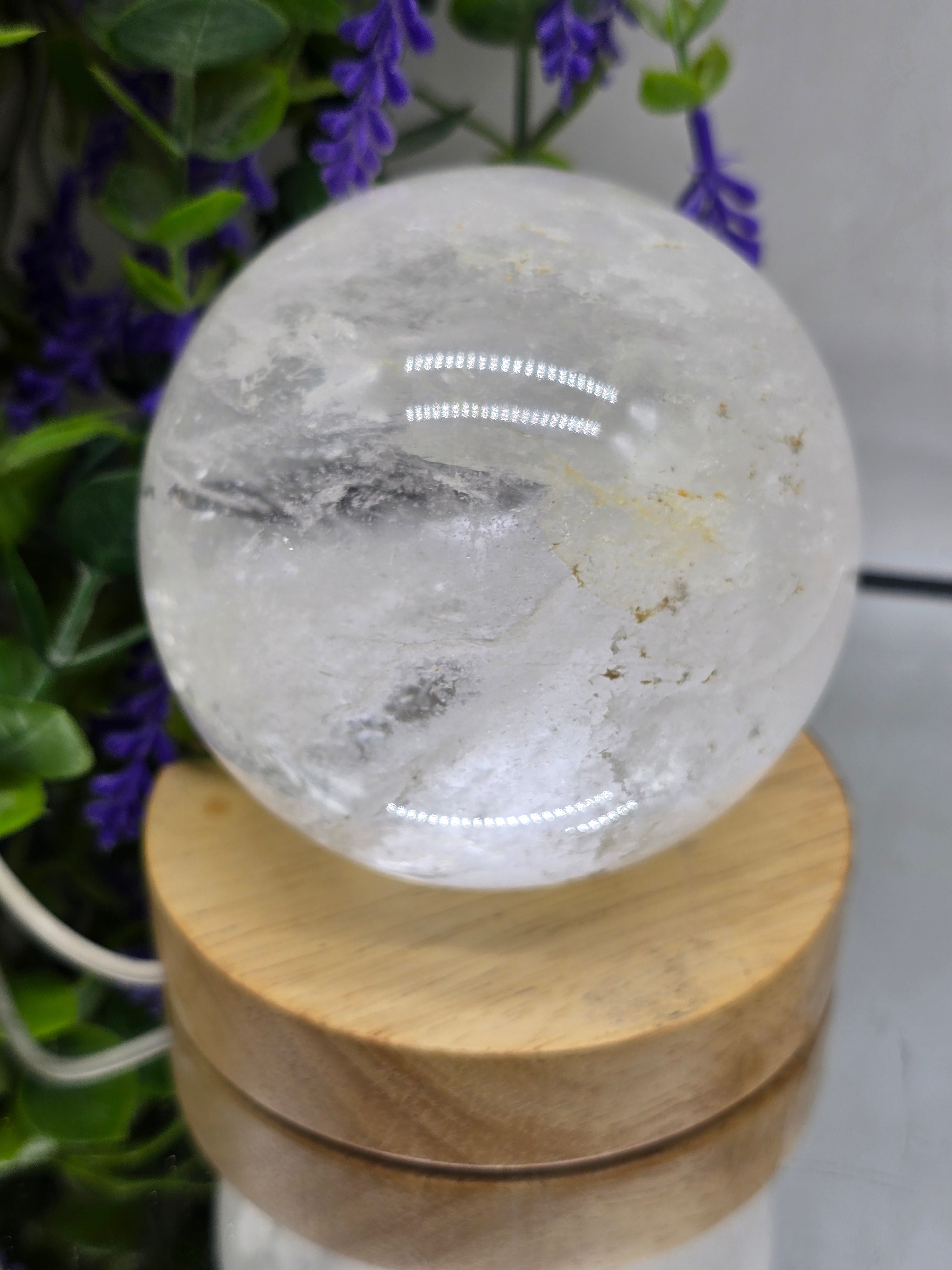 High-Grade Brazilian Clear Quartz Sphere 9.2cm – Master Healer, Amplification & Stone of Power (1.1kg) Crystal Wellness