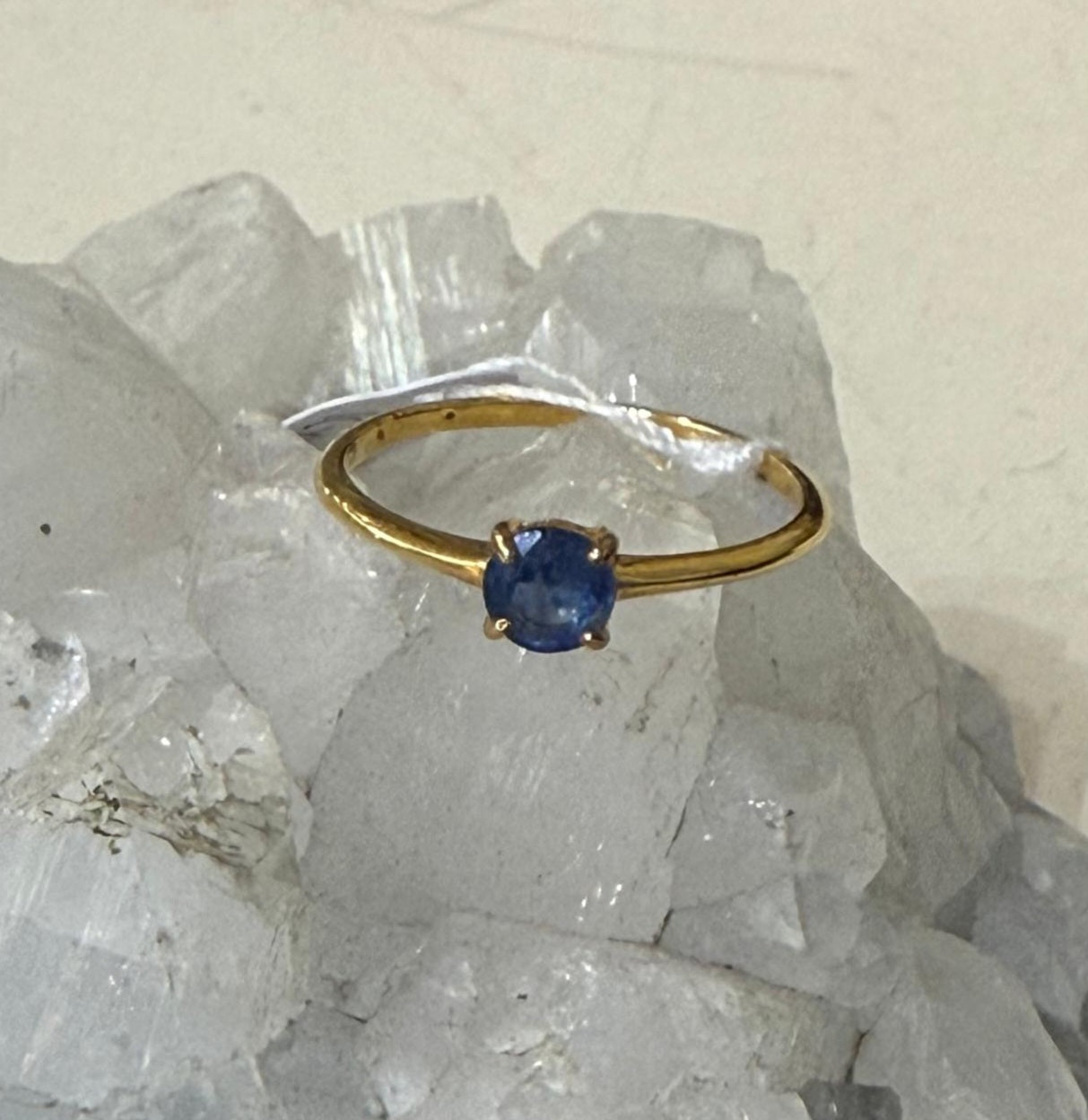 Premium Blue Kyanite 18ct Gold Vermeil Ring — Alignment, Protection & Intuitive Clarity Crystal Wellness