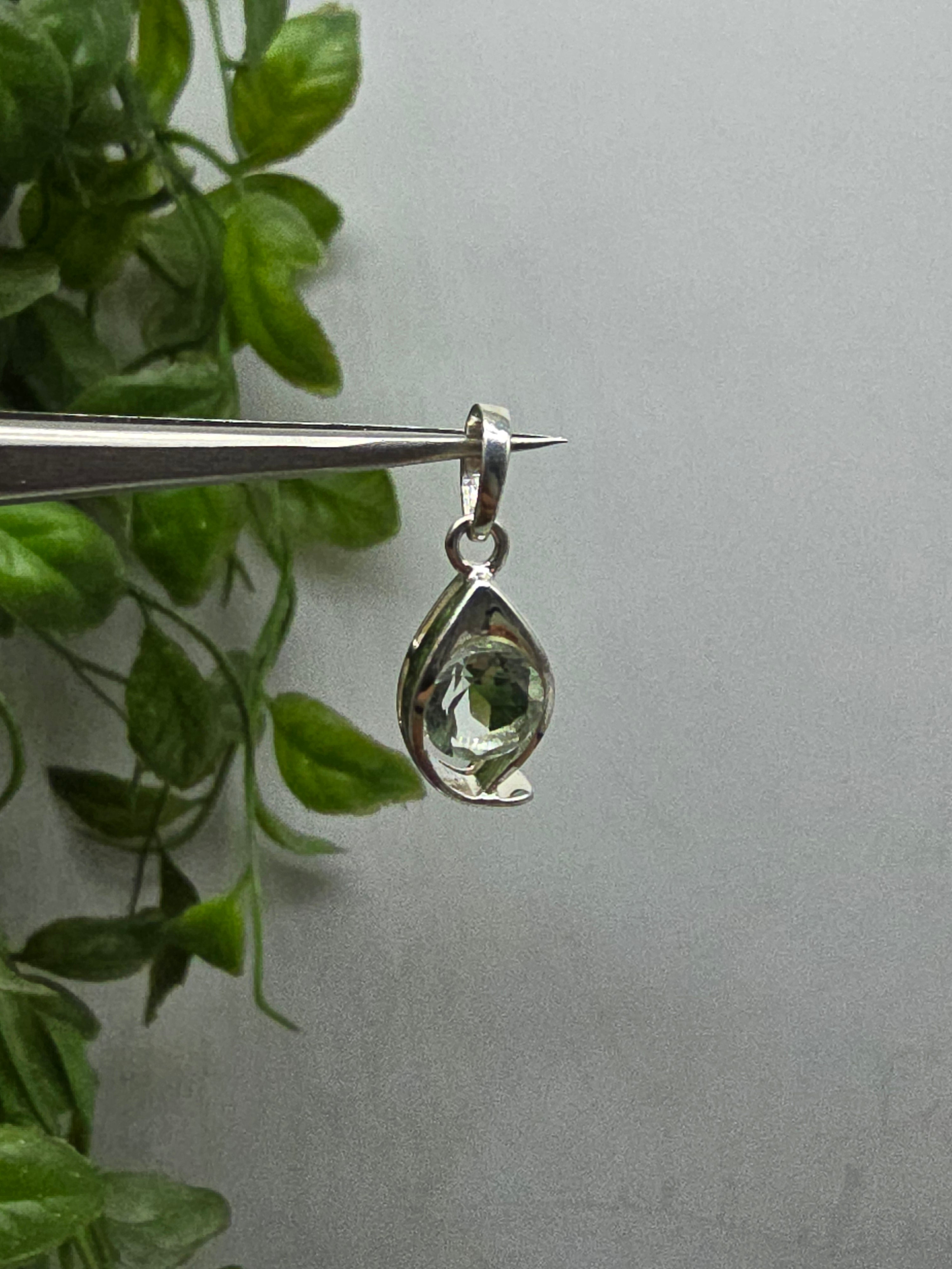 Prasiolite 925 Sterling Silver Pendant (Stone of Clear Disharmonious Energy) Crystal Wellness