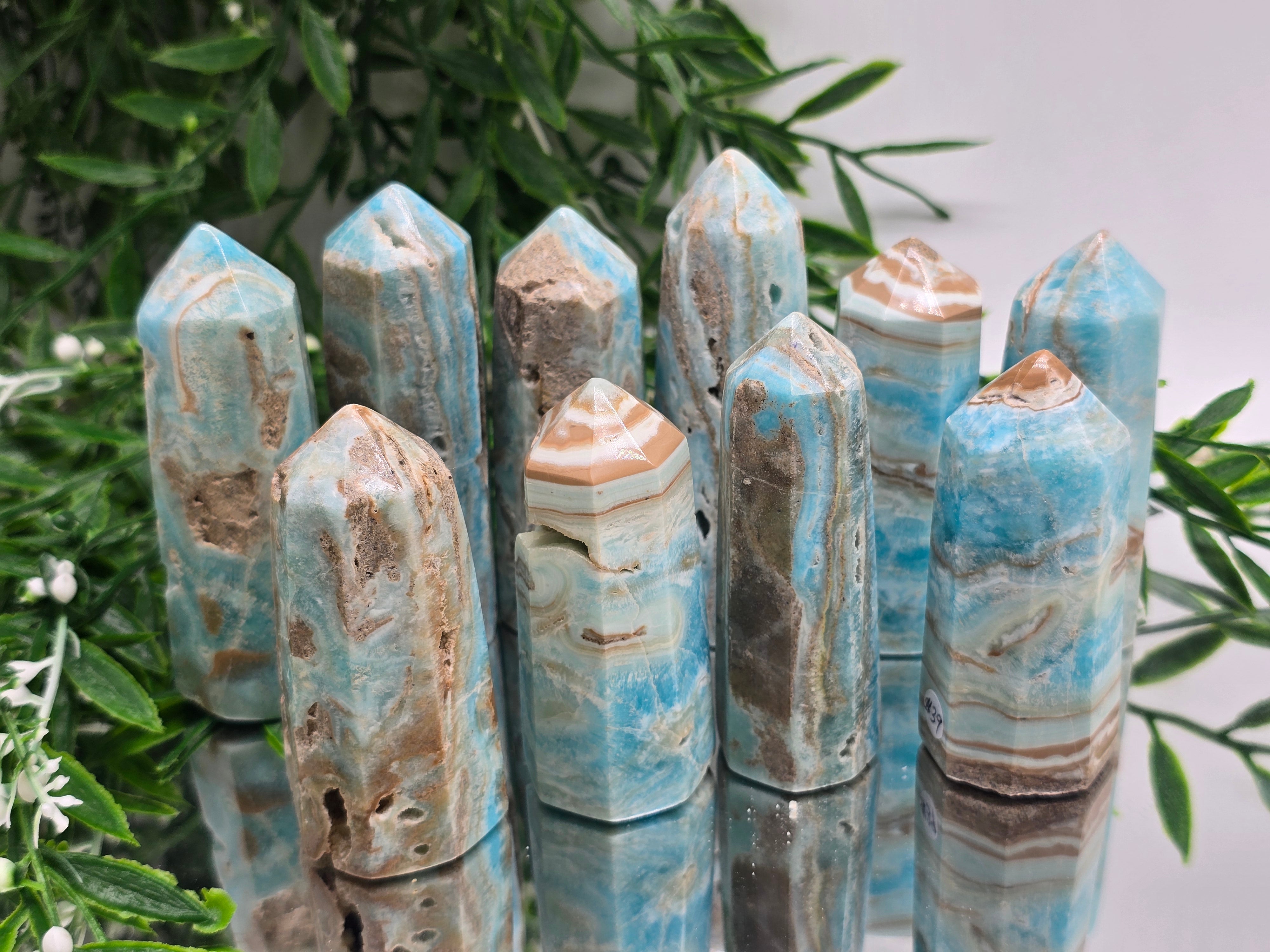 Caribbean Blue Calcite Point AAA Grade (Stone of Emotional Healing, Peace & Gentle Awakening) Crystal Wellness